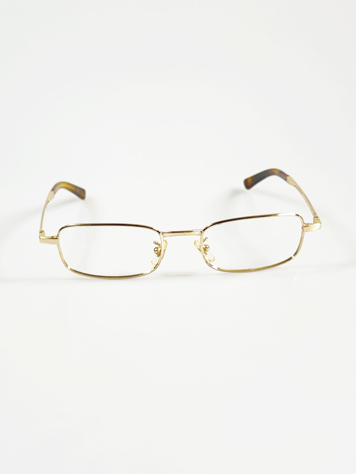 Calvin Klein Gold Slim Square Metal Frame Glasses