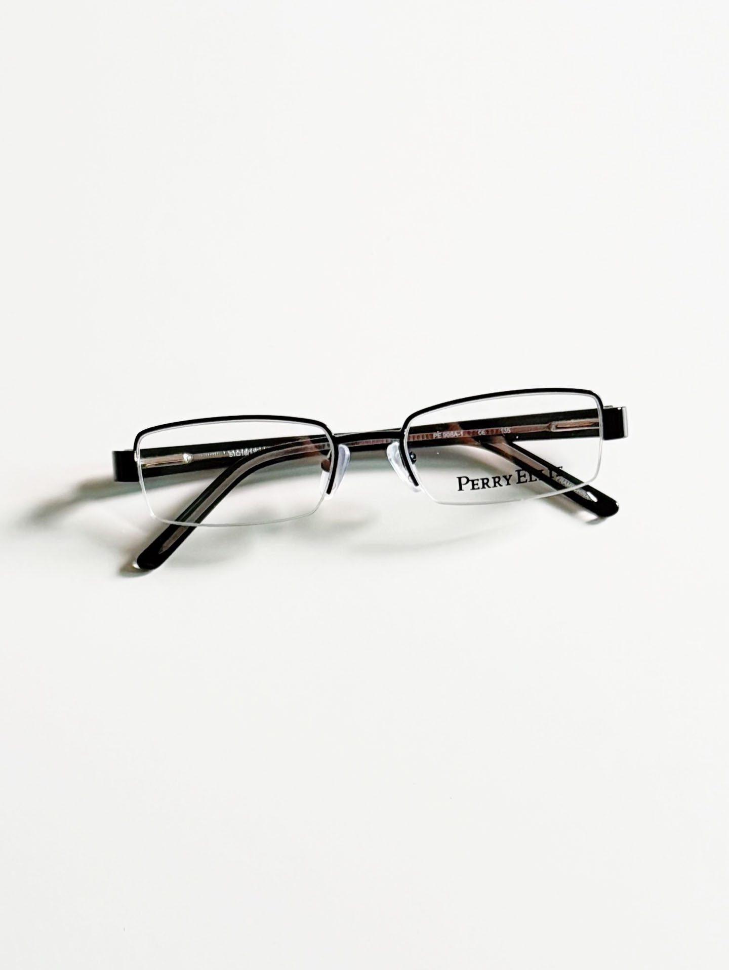 Perry Ellis Semi-Rimless Square Metal Frame Glasses