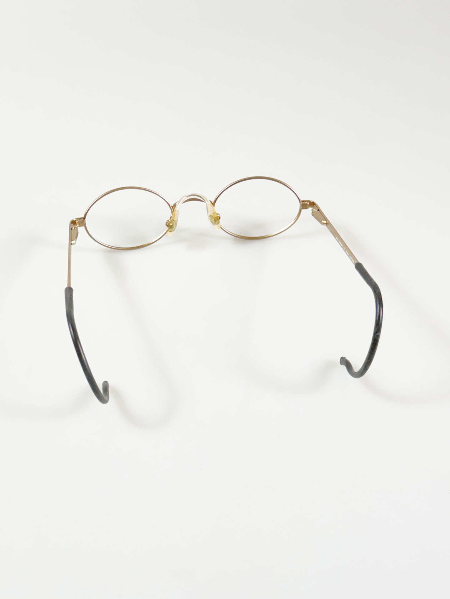 90's SJ SIDNEY Gold Metal & Tortoiseshell Oval Frame Glasses