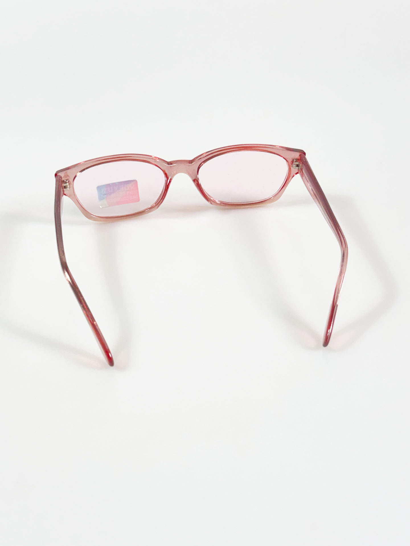 Pink Transparent Square Frame Tint Sunglasses