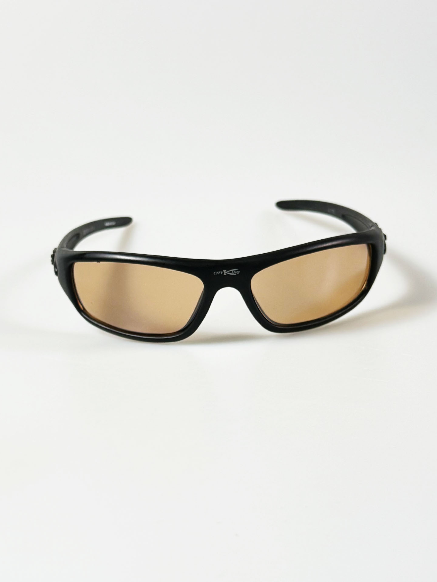 90's CITY KING Matte Black Wraparound Tint Sunglasses