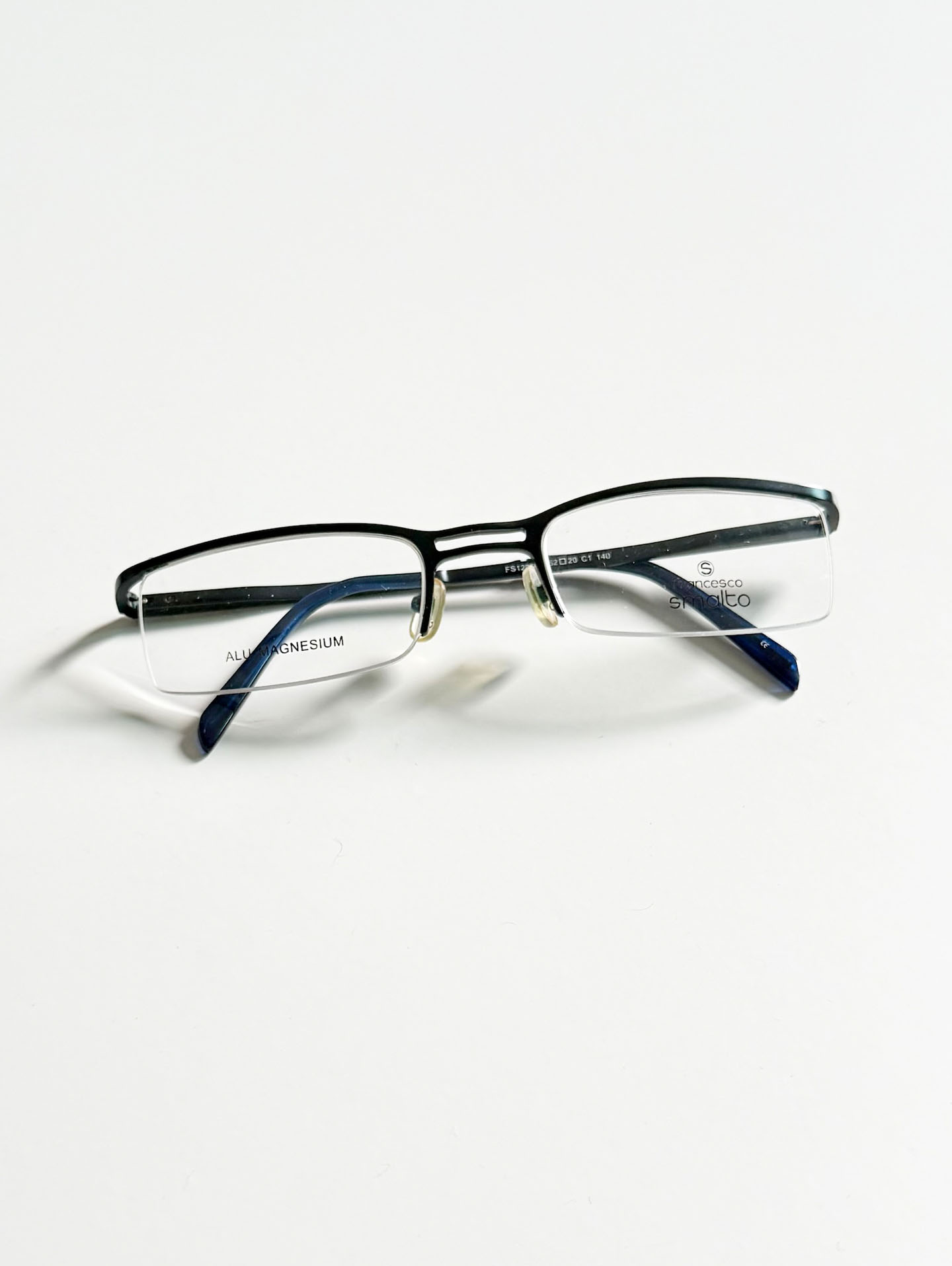 FRANCESCO SMALTO Black Square Half-Rim Glasses