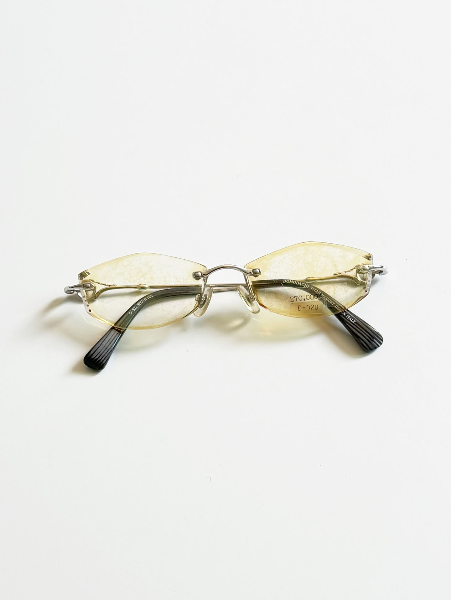 90’s DOMODACHI Silver Titanium Rimless Oval Frame Glasses