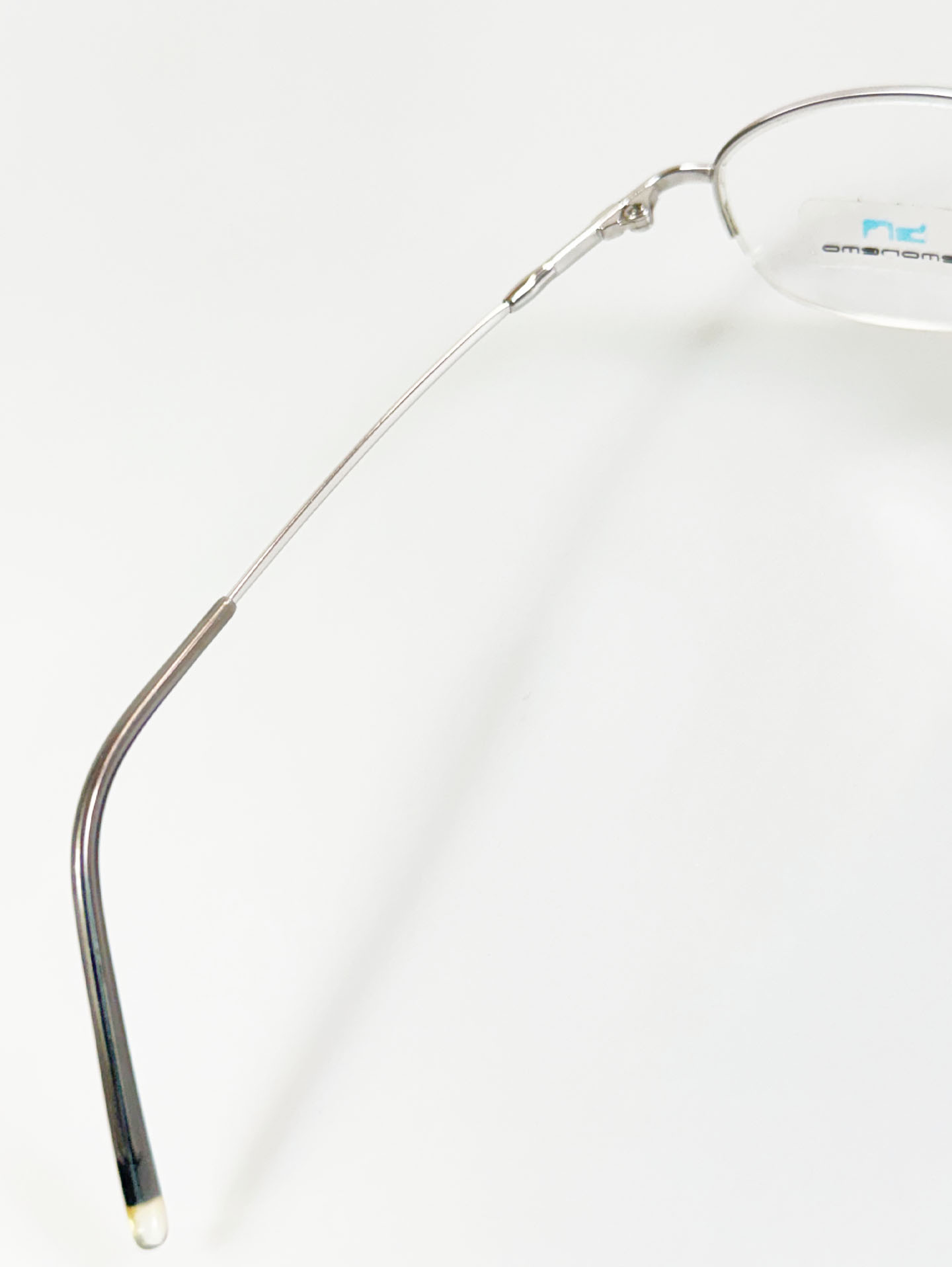 SEMONEMO Silver Titanium Half-Rim Oval Glasses