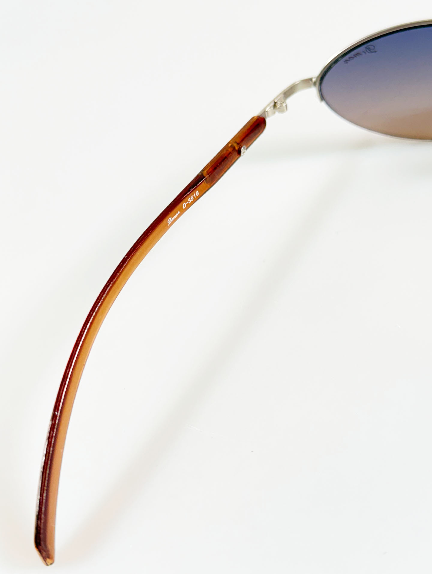 90's DOMON Silver Semi-Rimless Oval Metal Tint Sunglasses