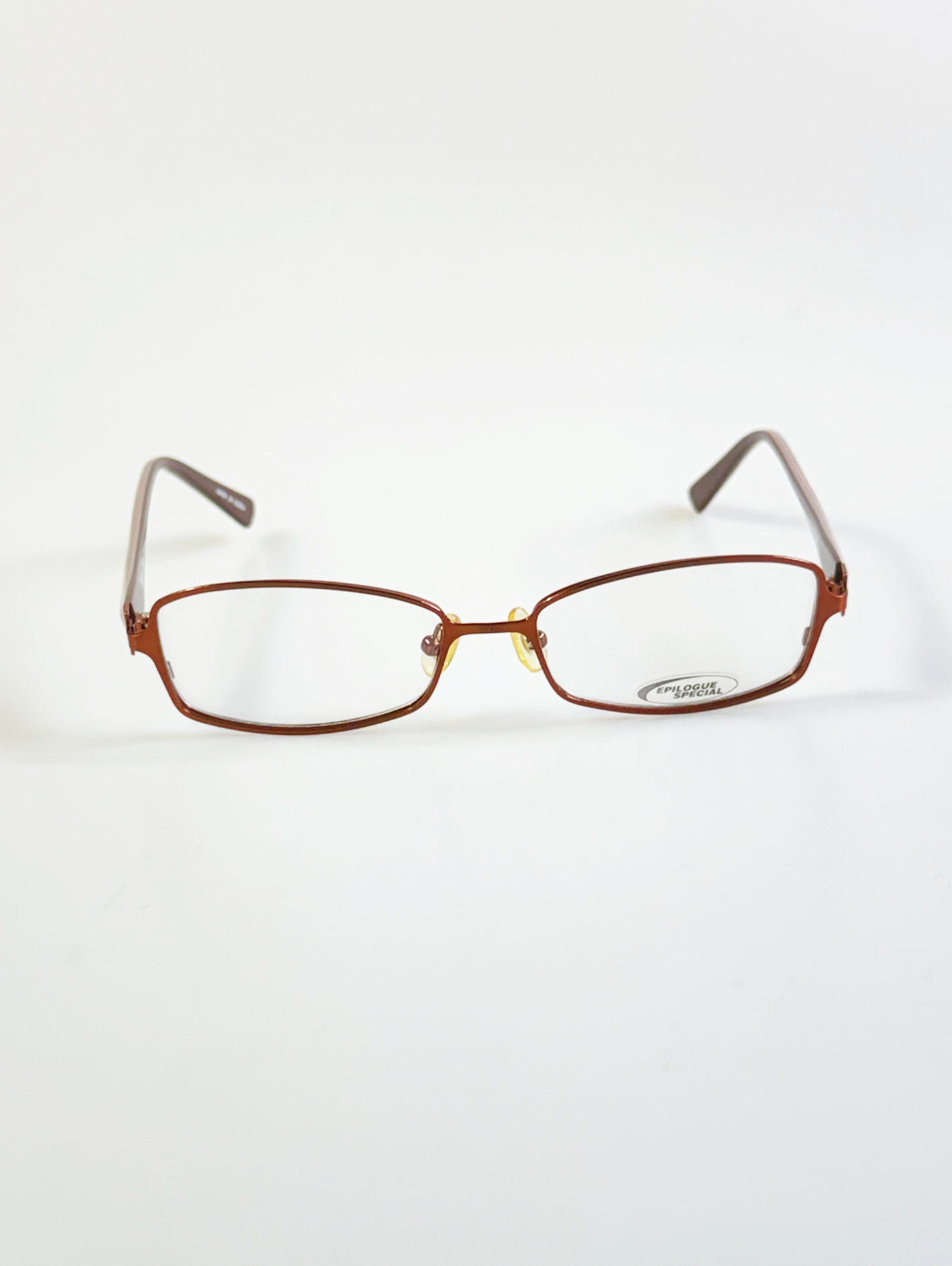 EPILOGUE Brown Slim Square Metal Glasses