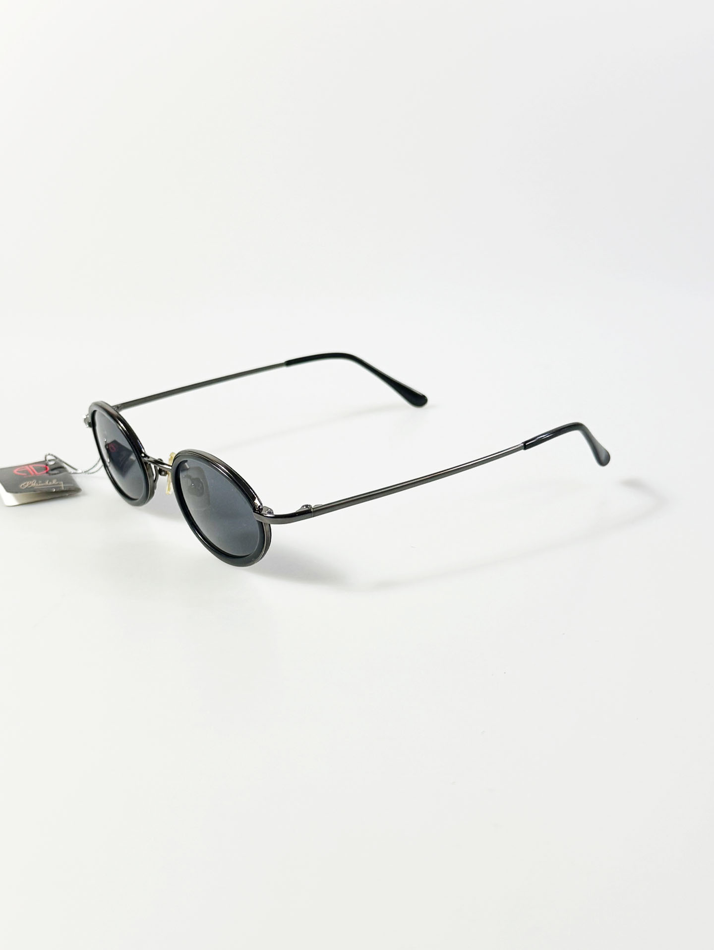 ALAIN DLEON Oval Black Metal Sunglasses