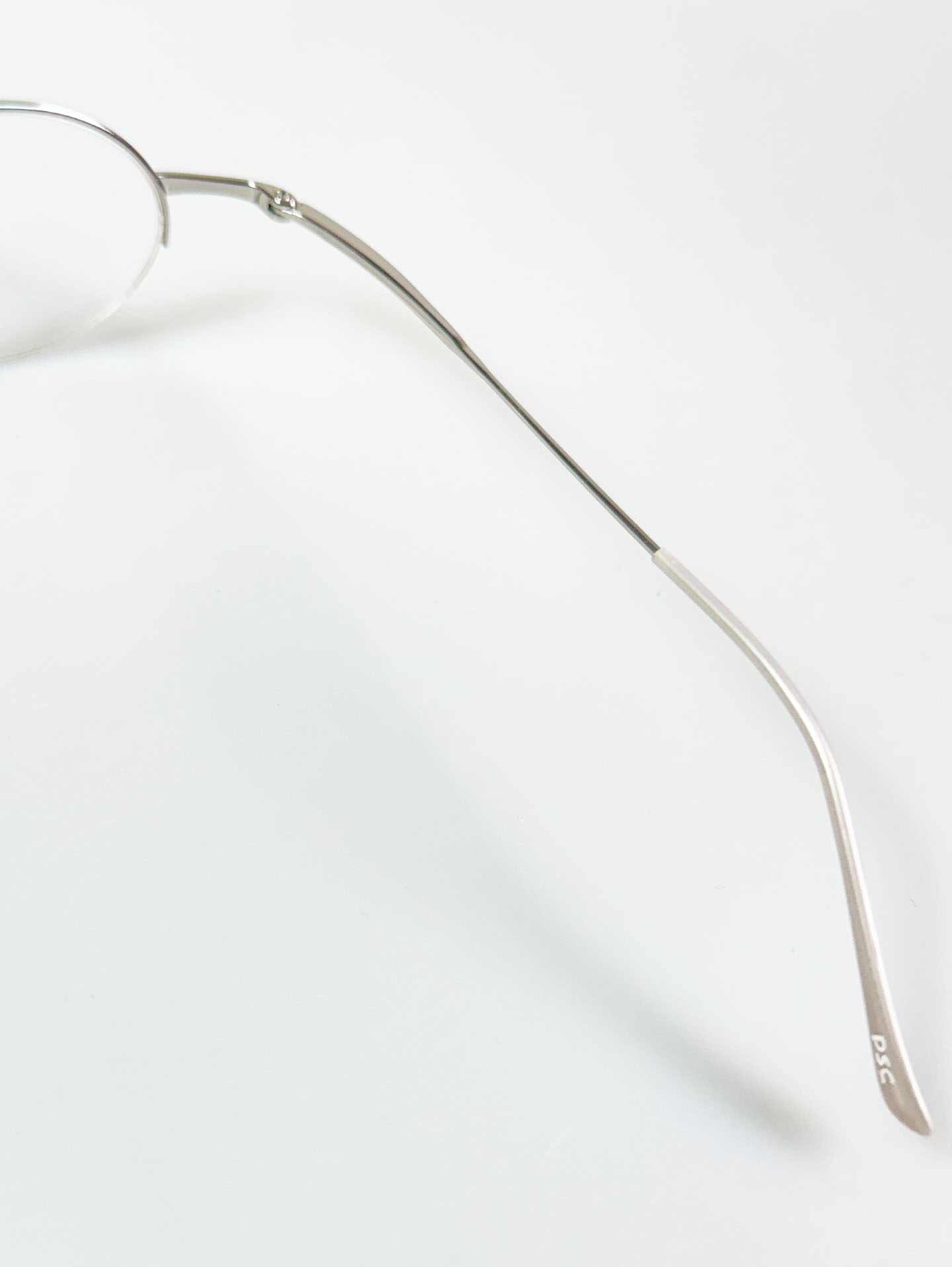 P.S.C Fashion Silver Slim Oval Half-Rim Metal Frame Glasses