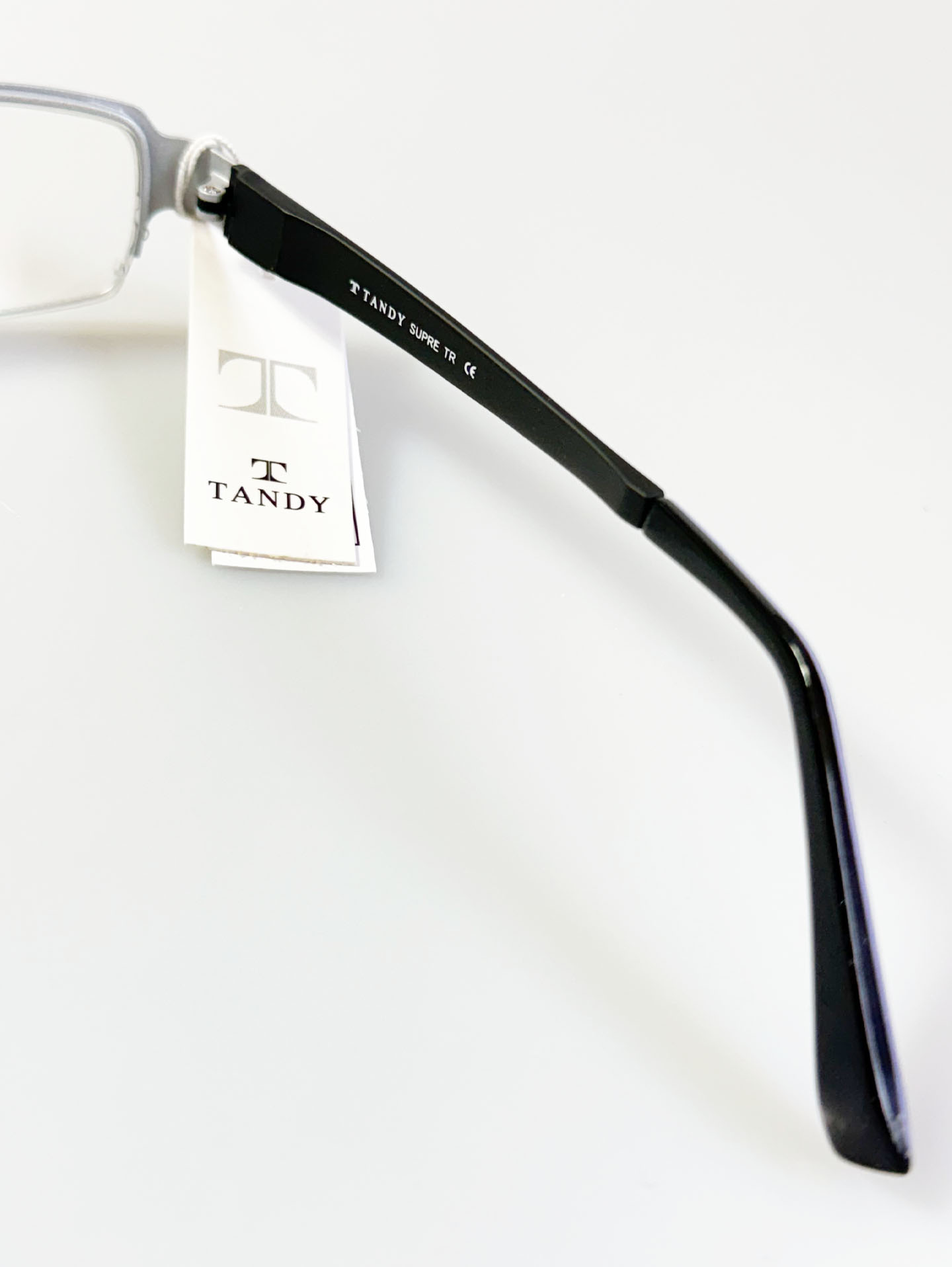 TANDY Black Metal Slim Square Frame Glasses