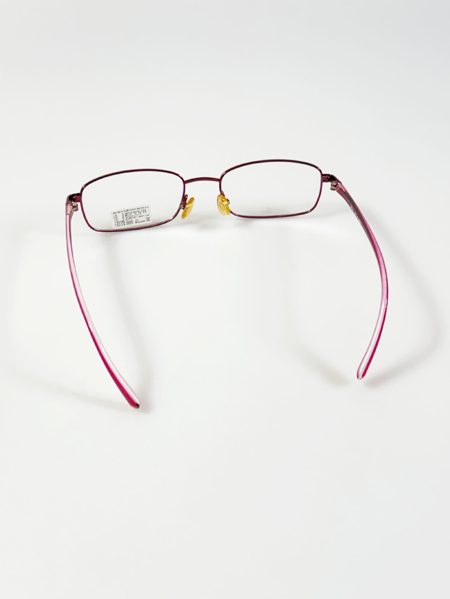EPILOGUE Cherry Red Slim Square Metal Glasses
