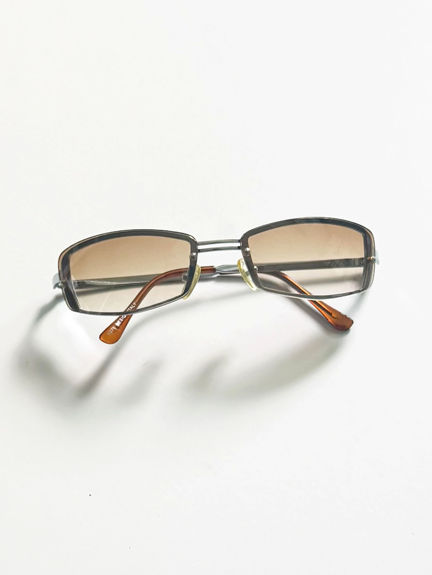 Rimless Square Metal Frame Tint Sunglasses