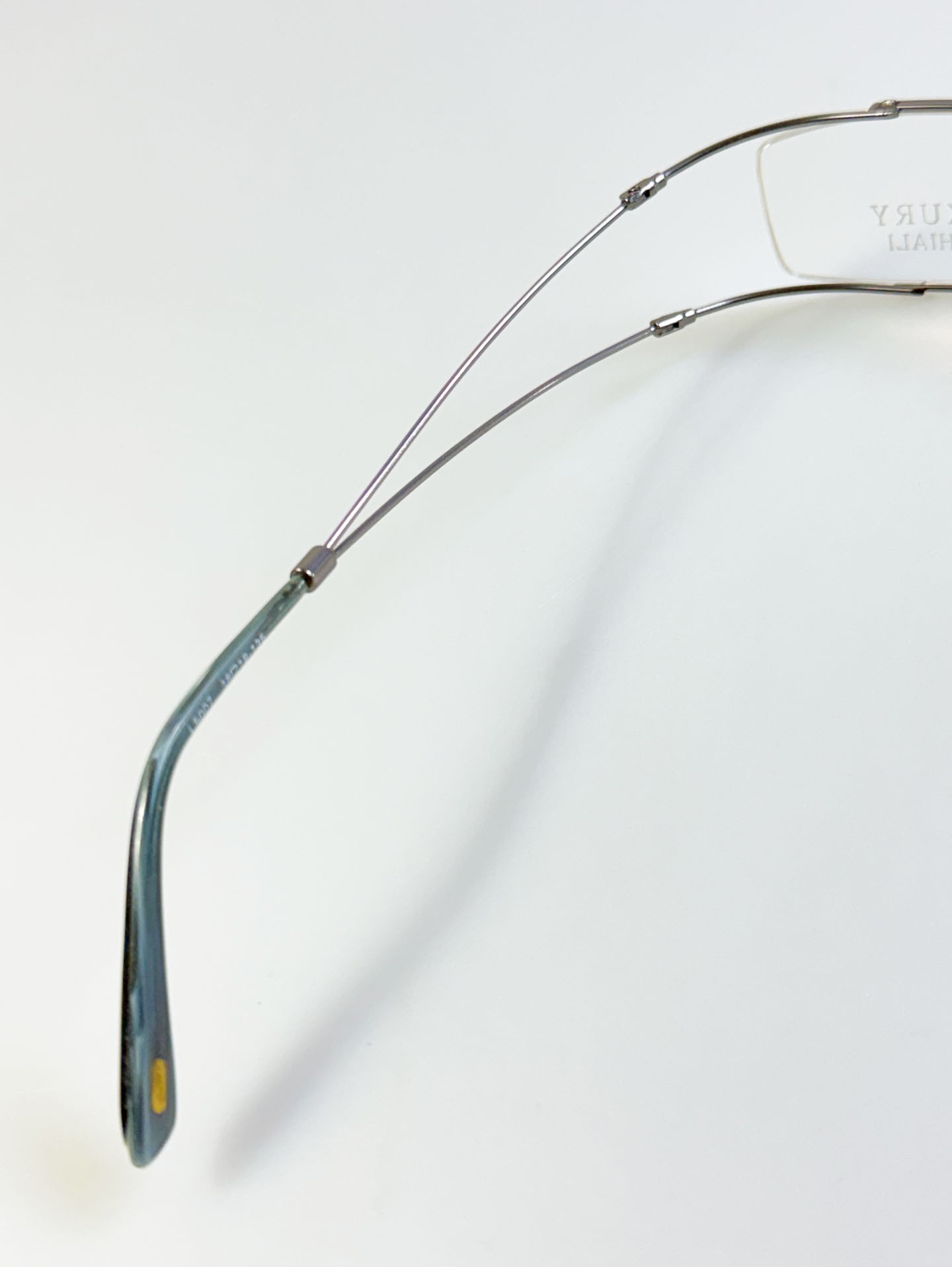 Luxury Occhiali Silver Slim Square Metal Frame Glasses