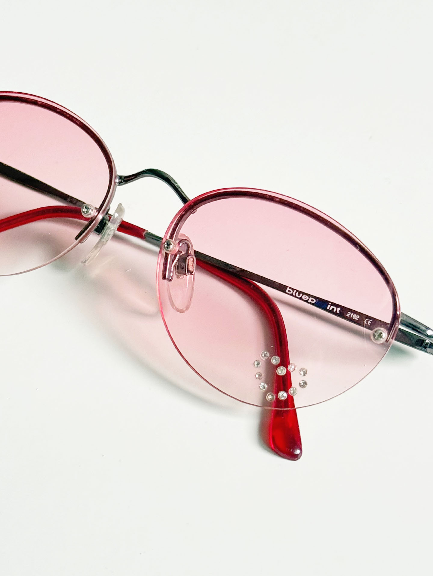 BLUE POINT Rimless Oval Metal Tint Sunglasses