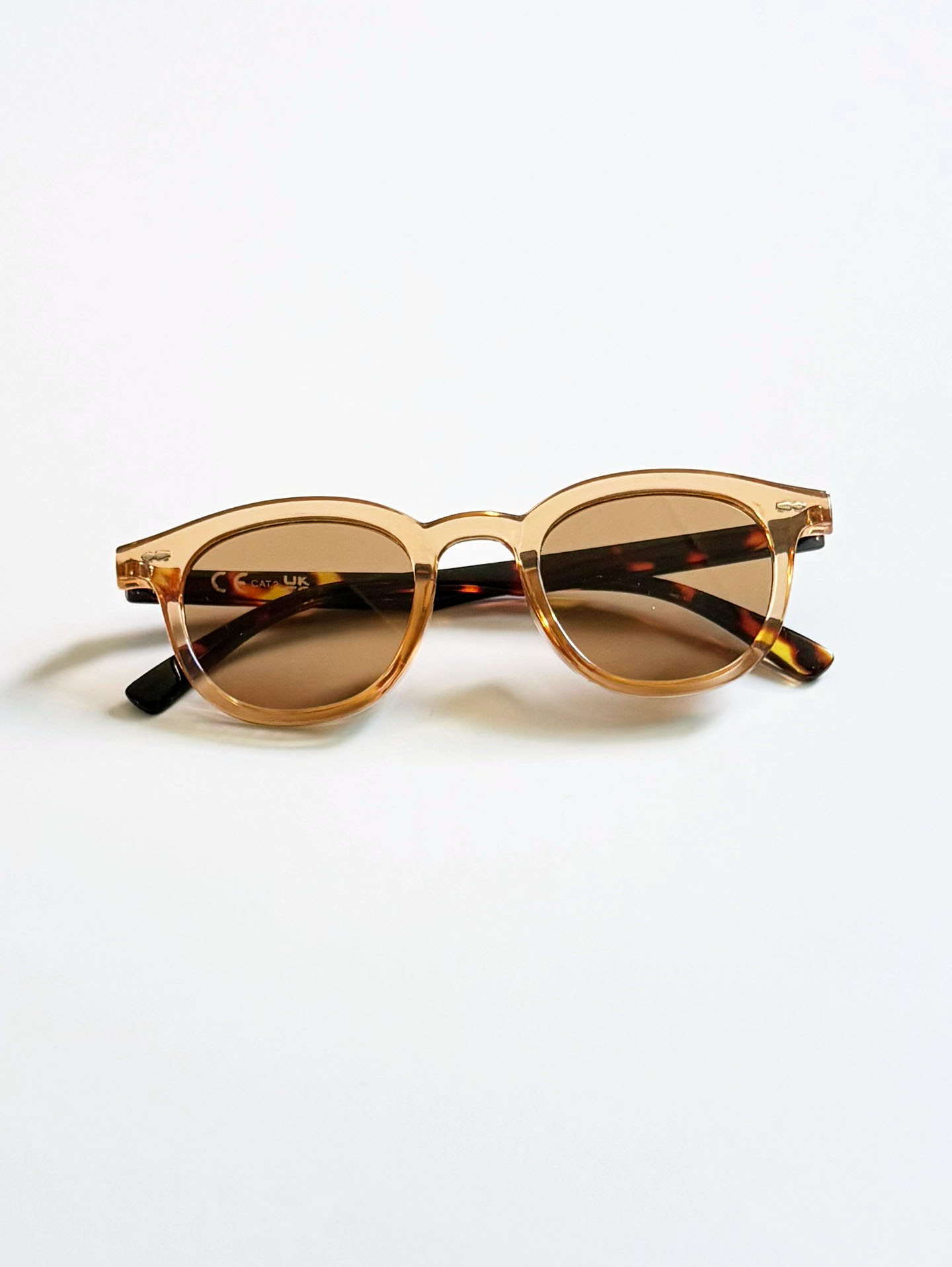 Clear Amber Bold Oval Tint Sunglasses