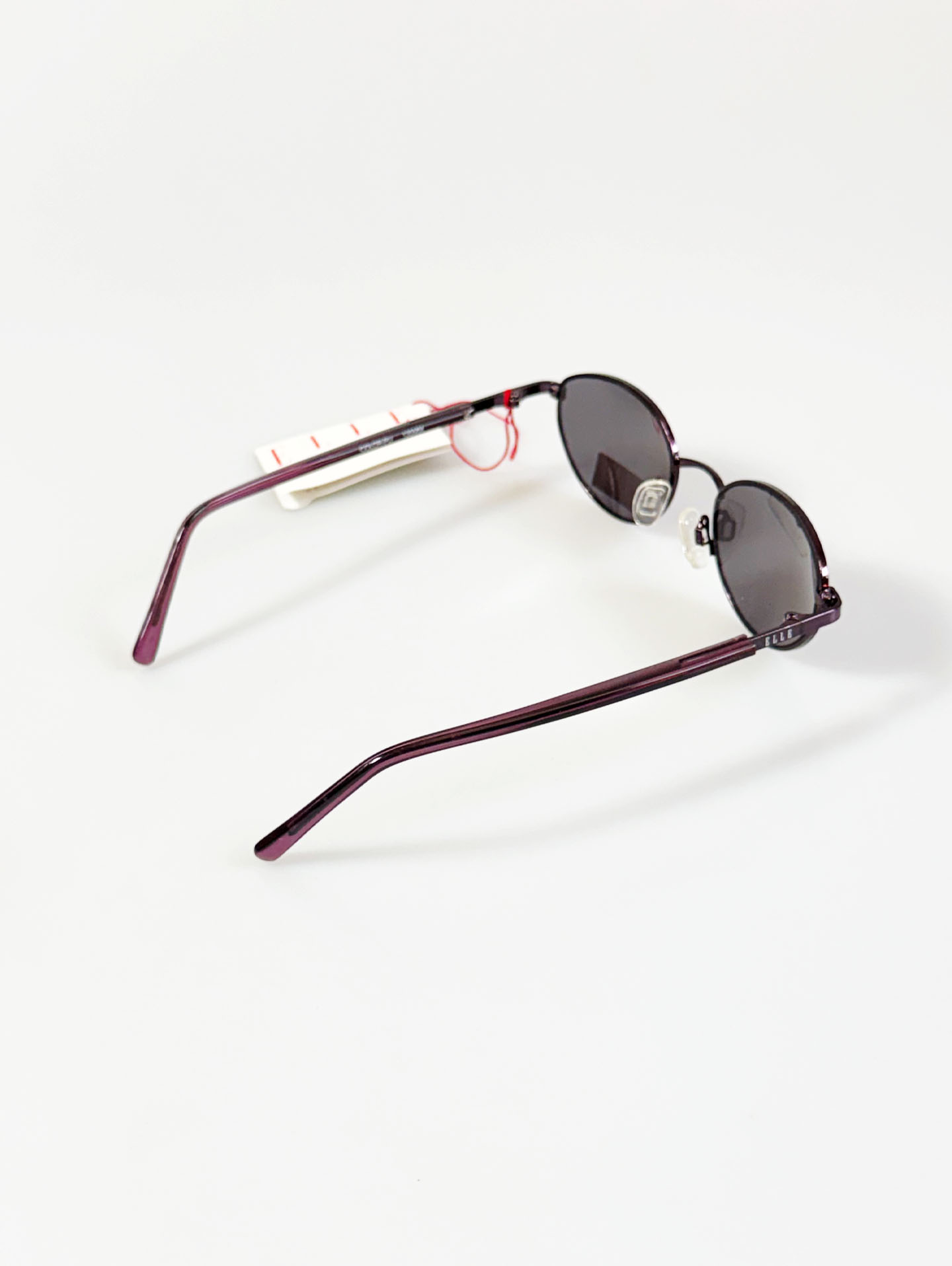 90s ELLE Violet Slim Oval Metal Frame Sunglasses