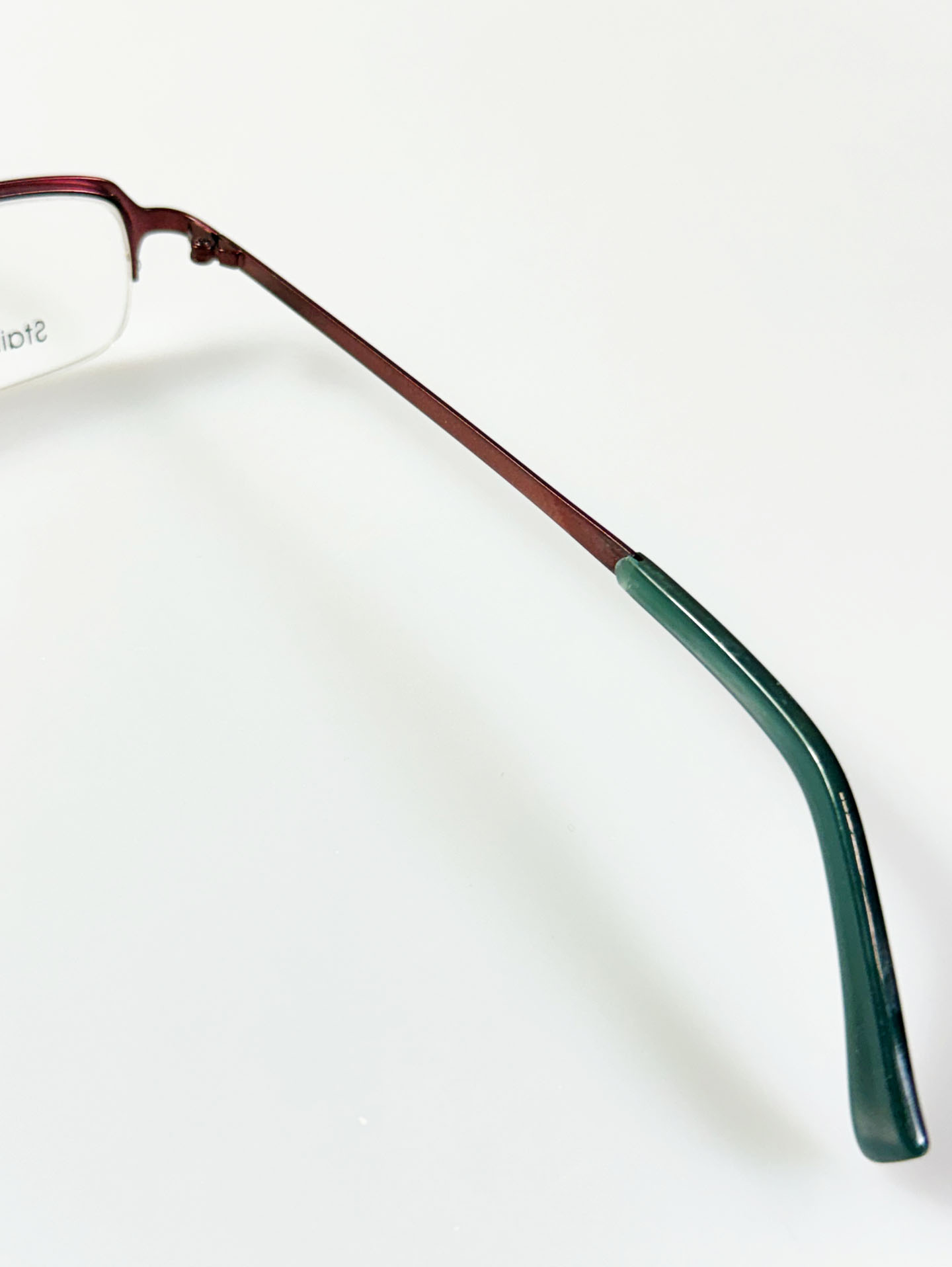 Kipling Deep Brown Square Semi-Rimless Metal Frame Glasses