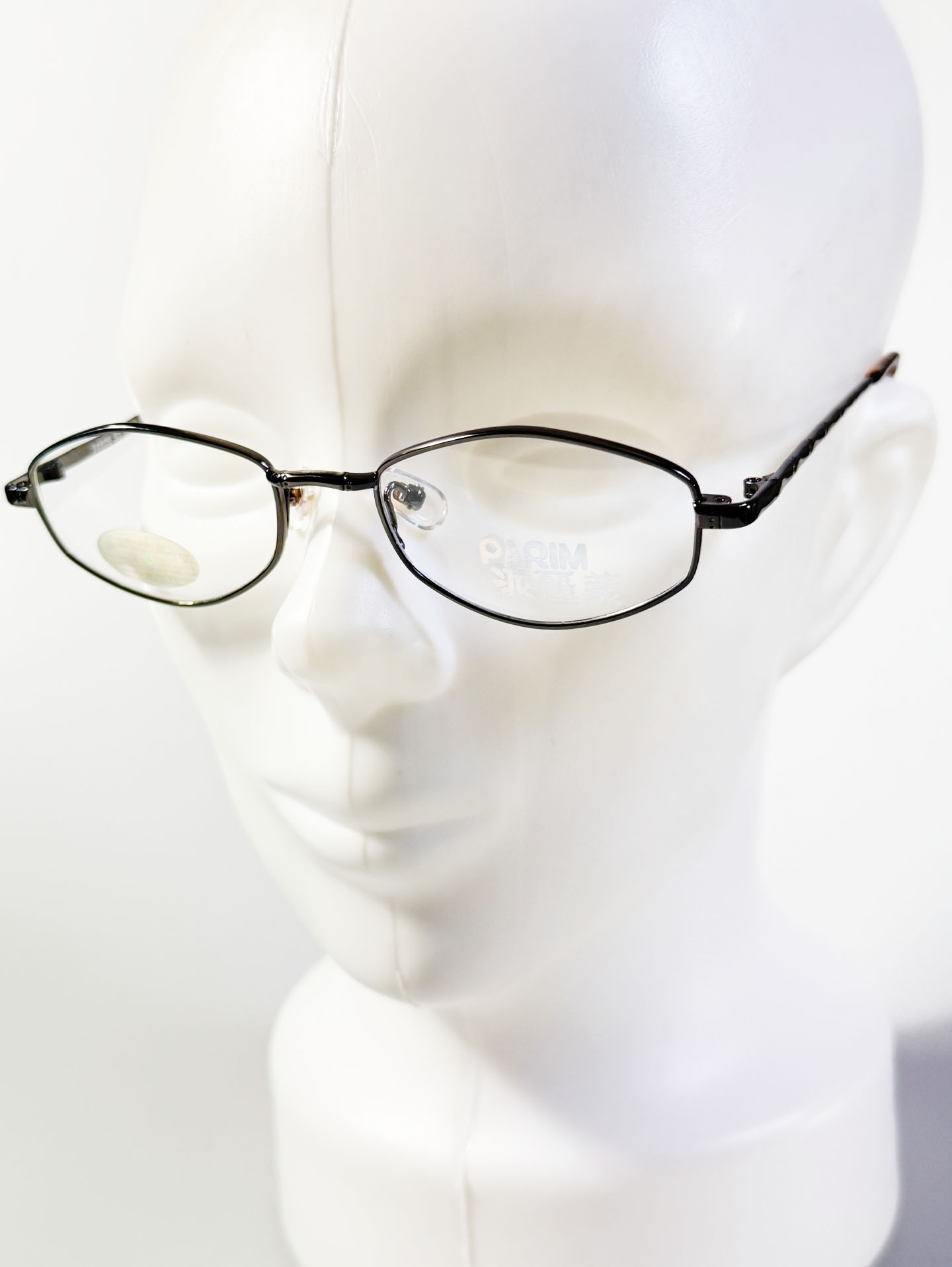 90's PARIM Slim Oval Gunmetal Metal Frame Glasses