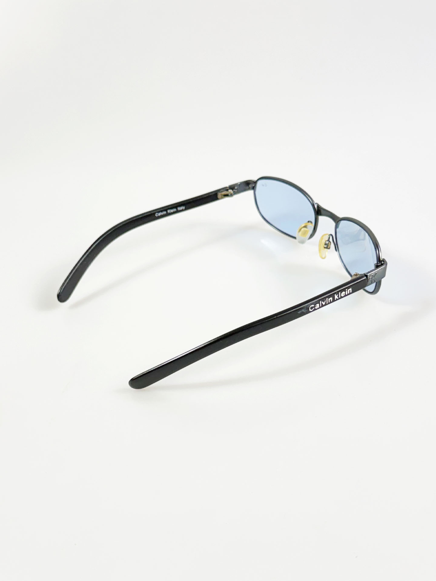 Calvin Klein Blue Slim Square Metal Tint Sunglasses