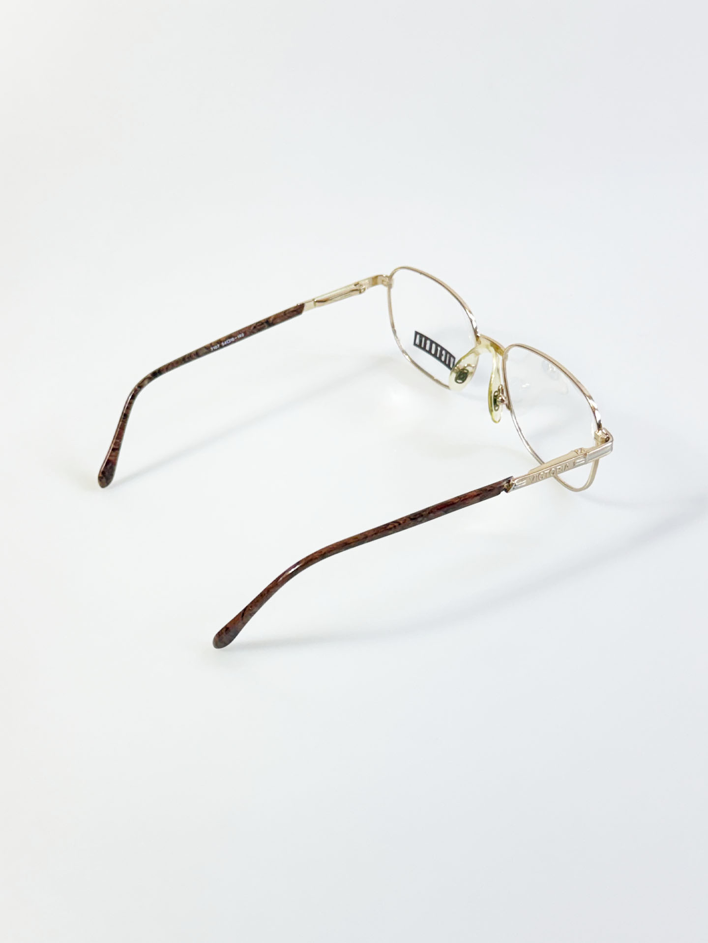 90's VICTORIA Gold Classic Square Metal Glasses