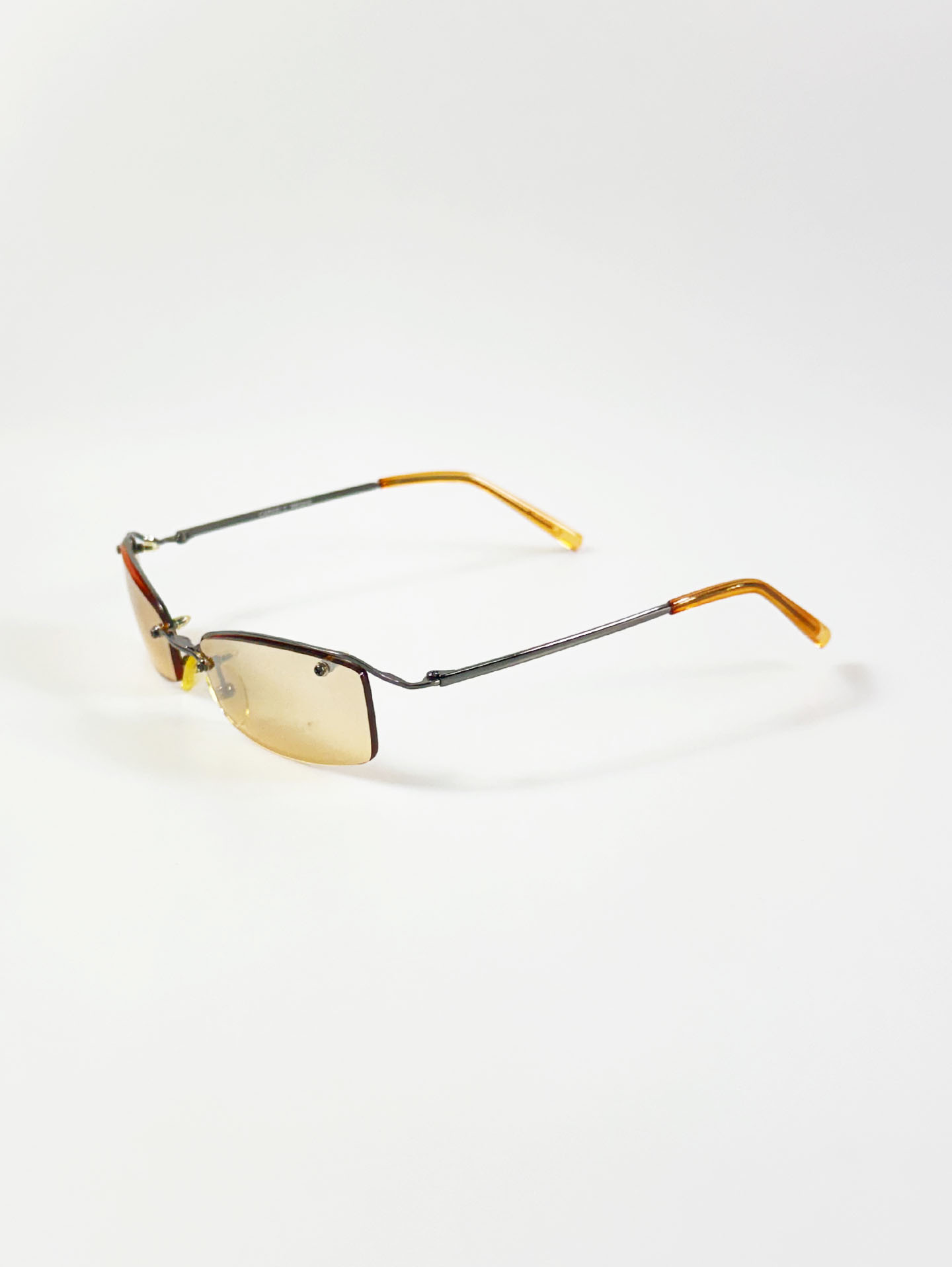 CAPRIO Gunmetal Rimless Square Tint Sunglasses