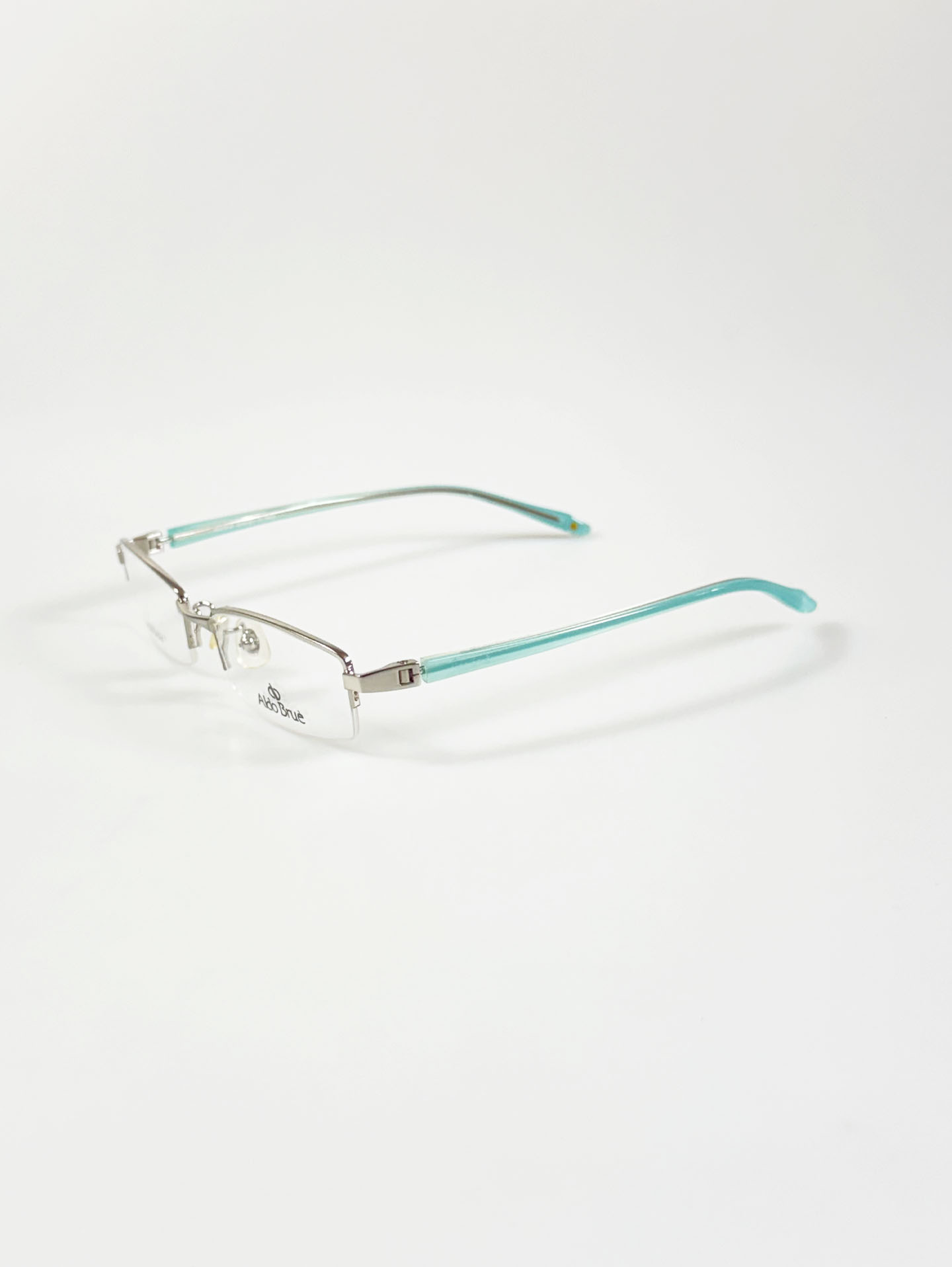 ALDO BRUE Silver Semi-Rimless Square Metal Glasses