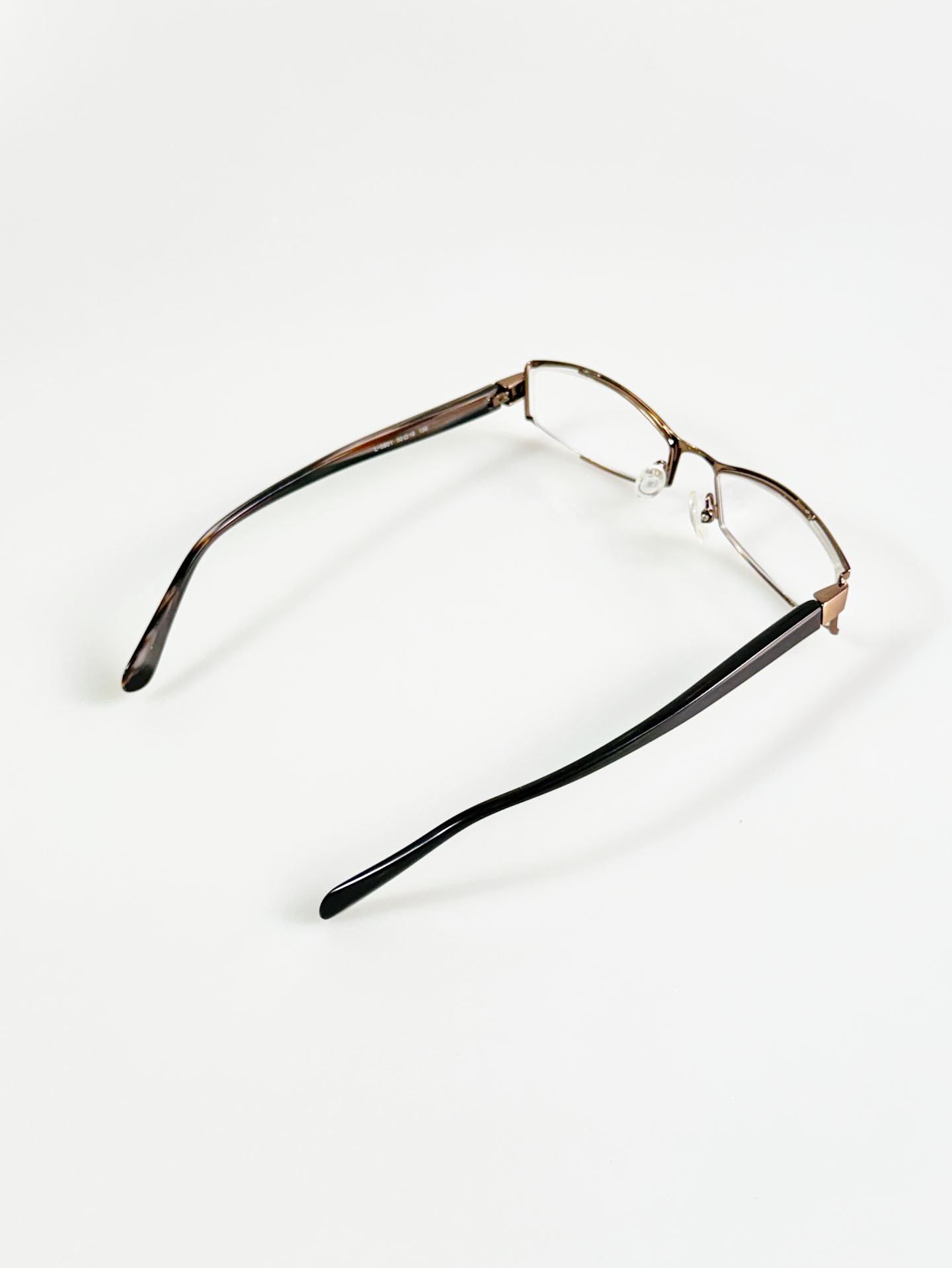 LUXURY Eyewear Bronze Slim Square Metal Frame Glasses