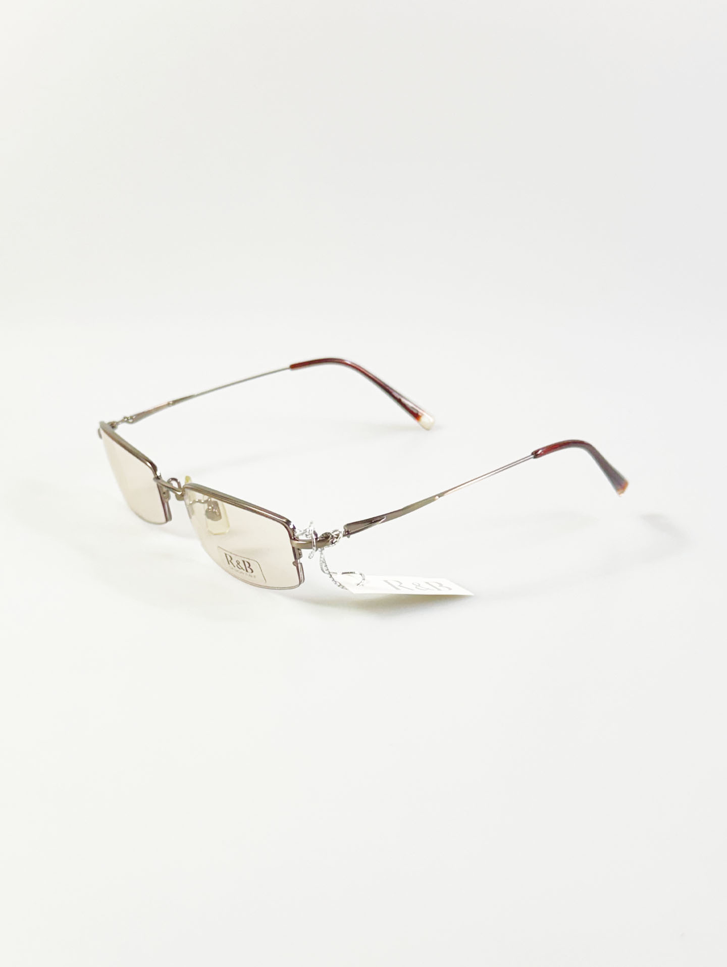 R&B Eyewear Gold Half-Rim Square Metal Frame Glasses