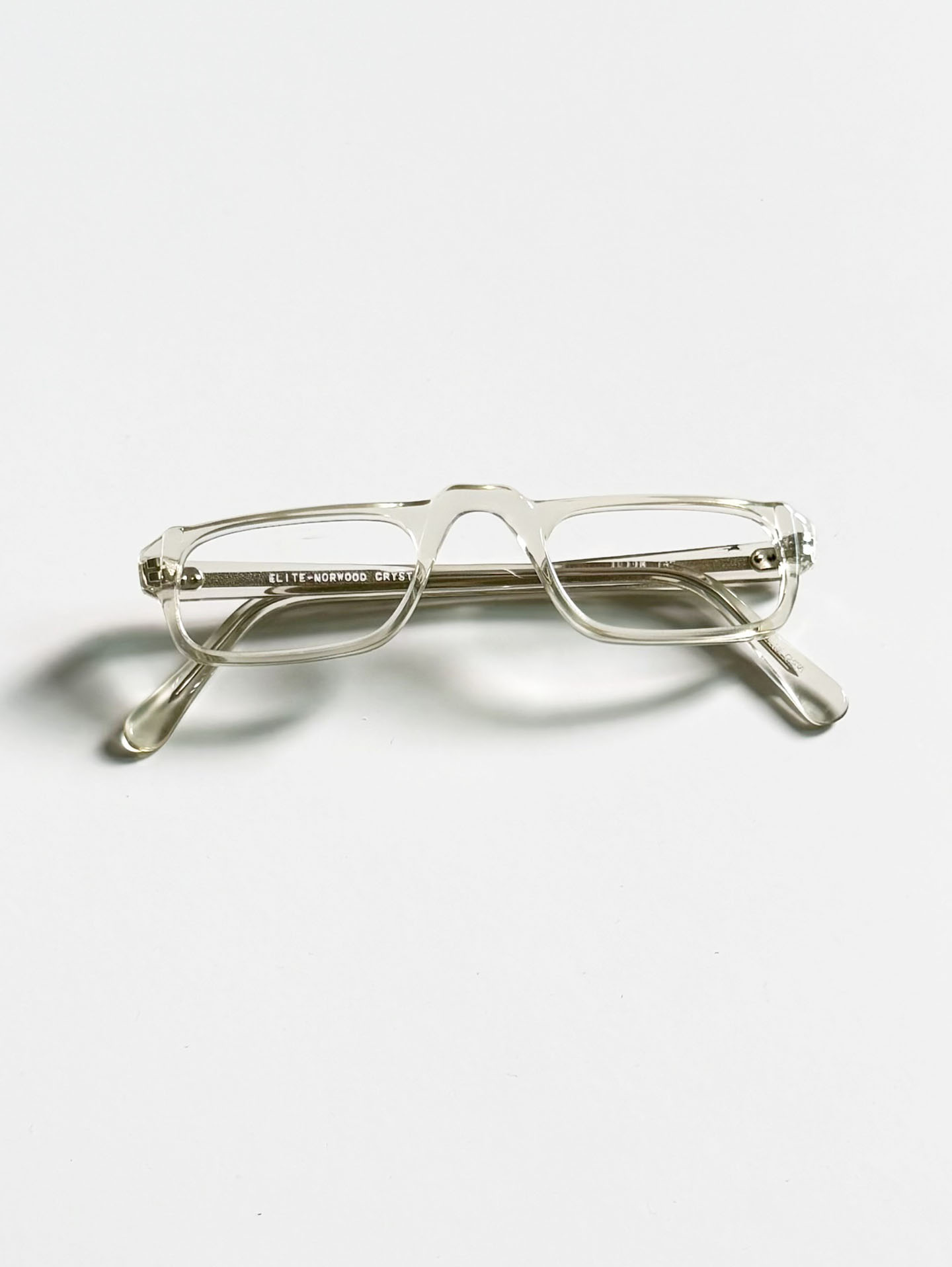 90's ELITE Clear Square Horn-Rim Glasses