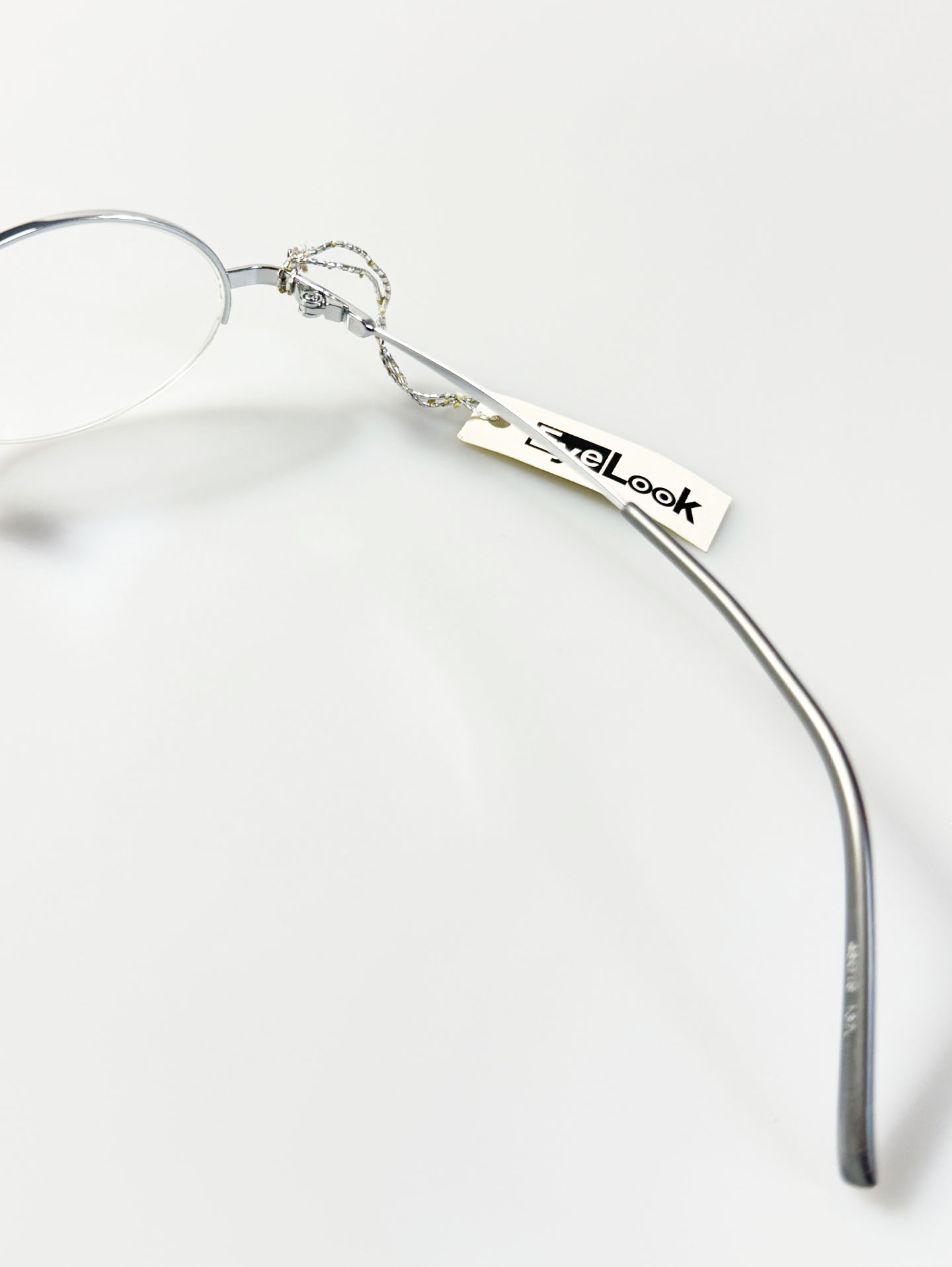 EyeLook Slim Silver Half-Rim Metal Oval Frame Glasses