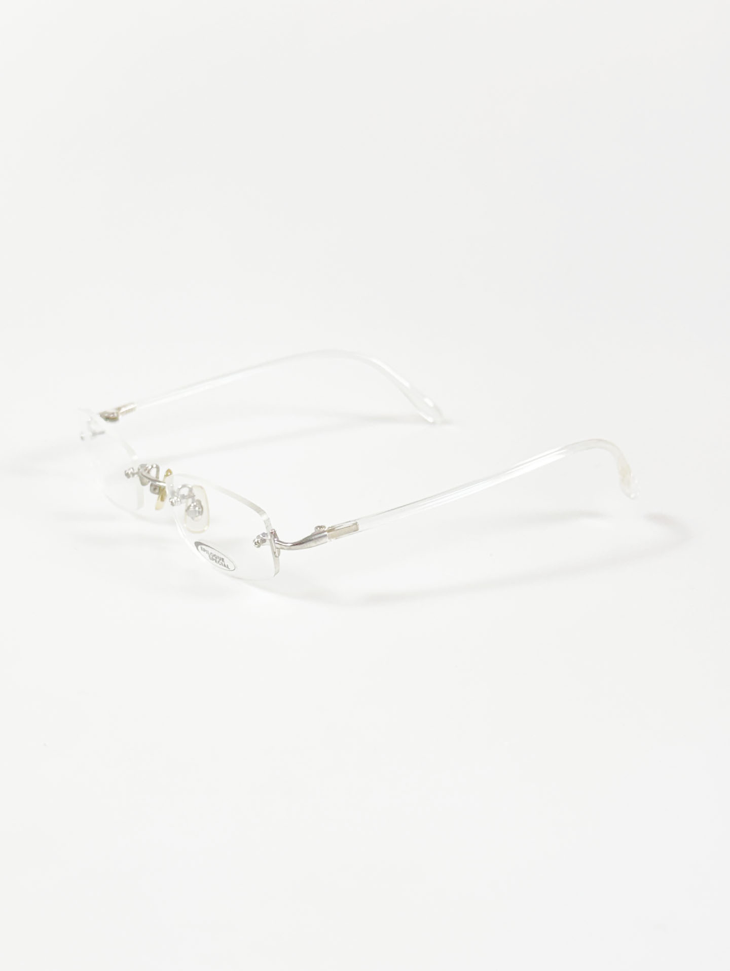 EPILOGUE Silver Rimless Square Metal Frame Glasses