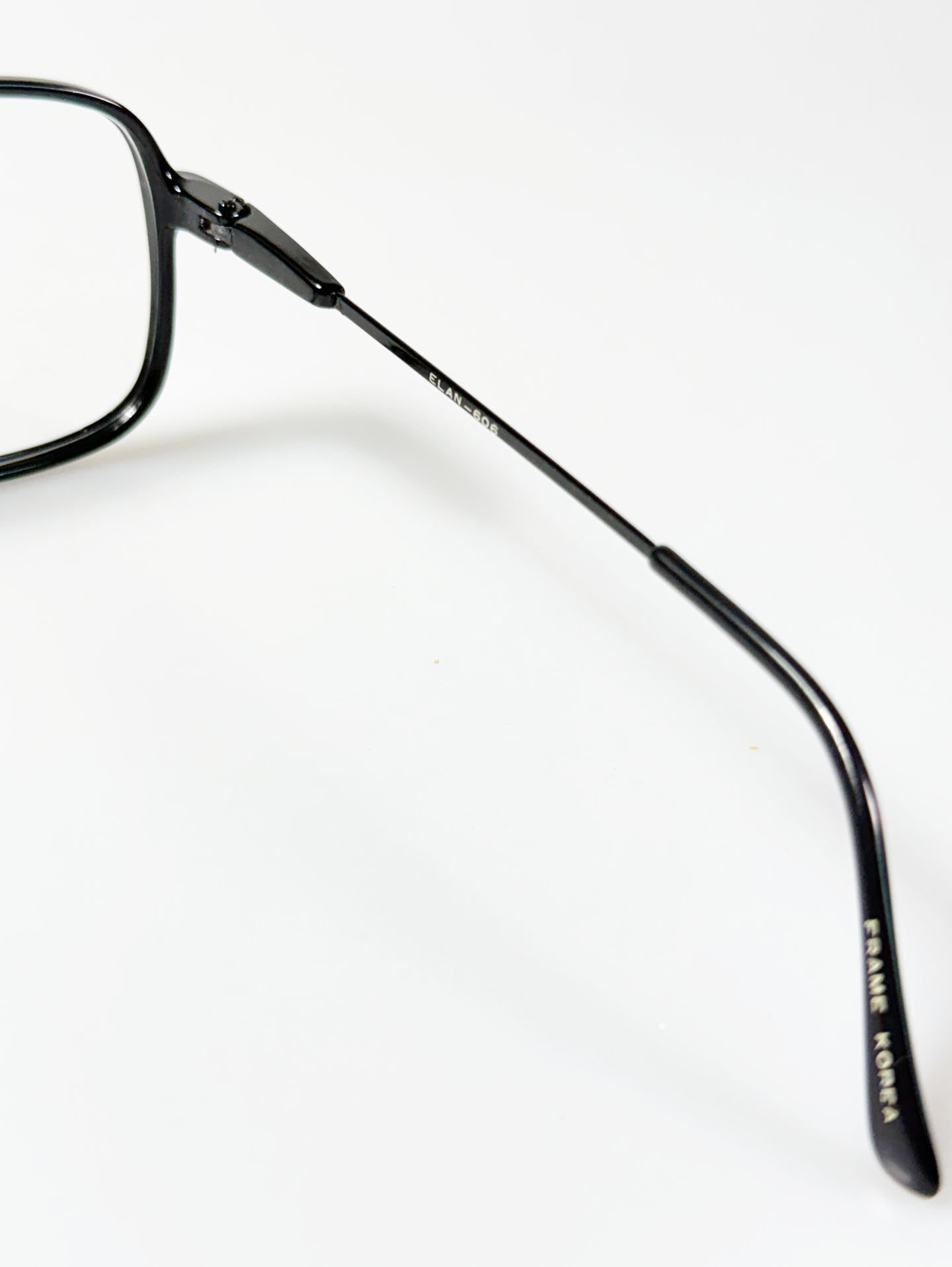 80's ELAN Epoxy Black Oversized Square Horn-Rim Glasses