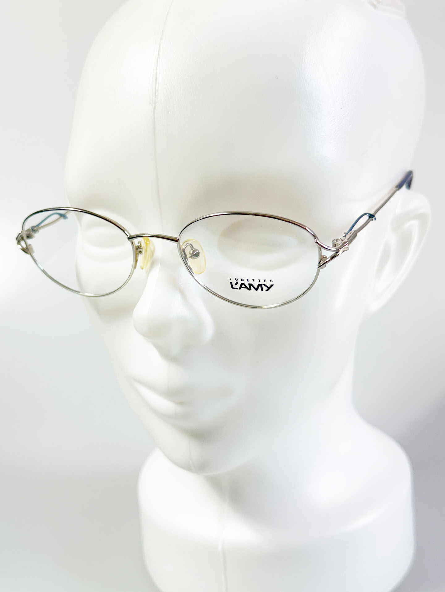 LAMY Silver Titanium Slim Oval Metal Frame Glasses