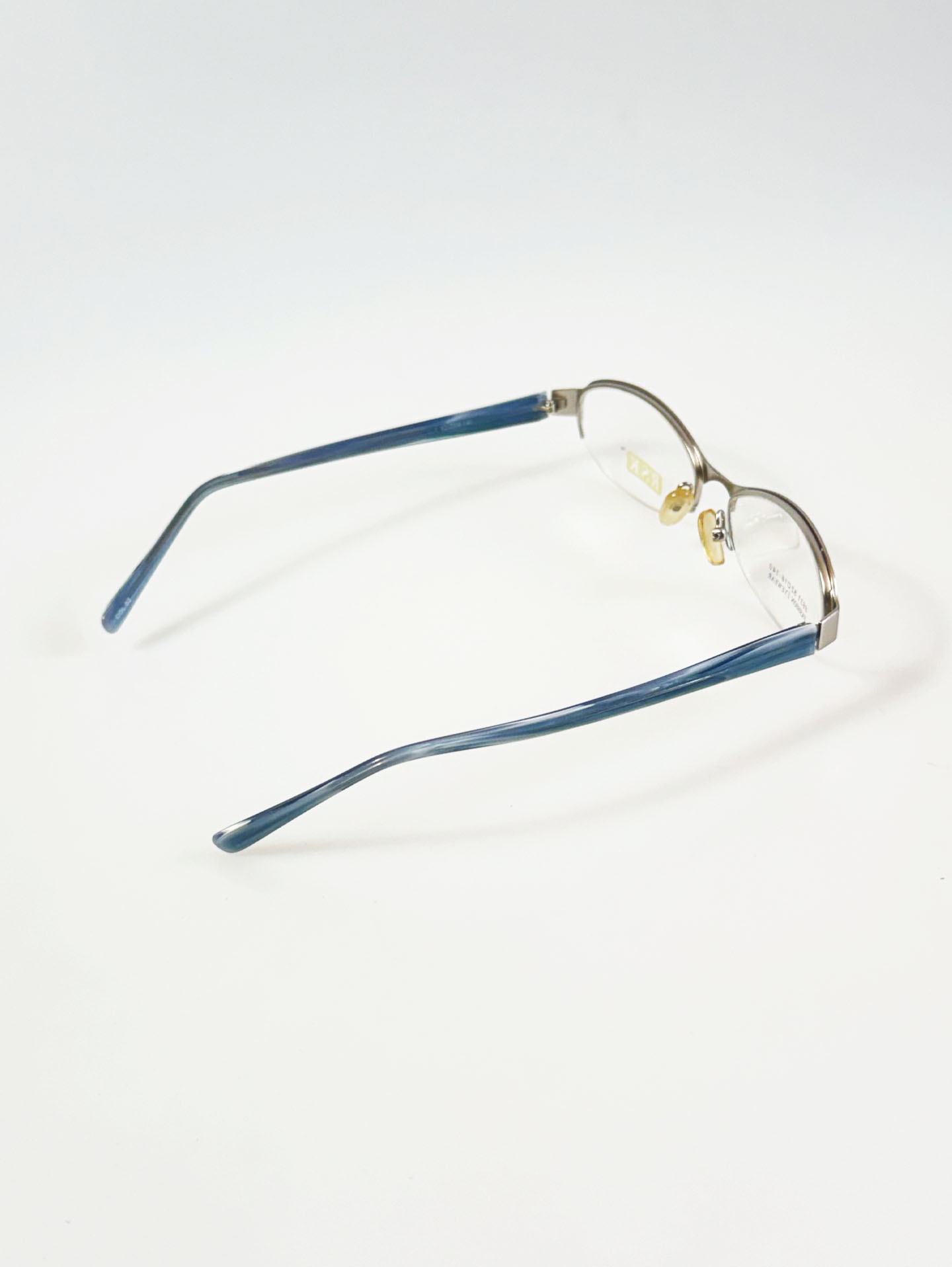 RSK Silver Oval Semi-Rimless Metal Glasses