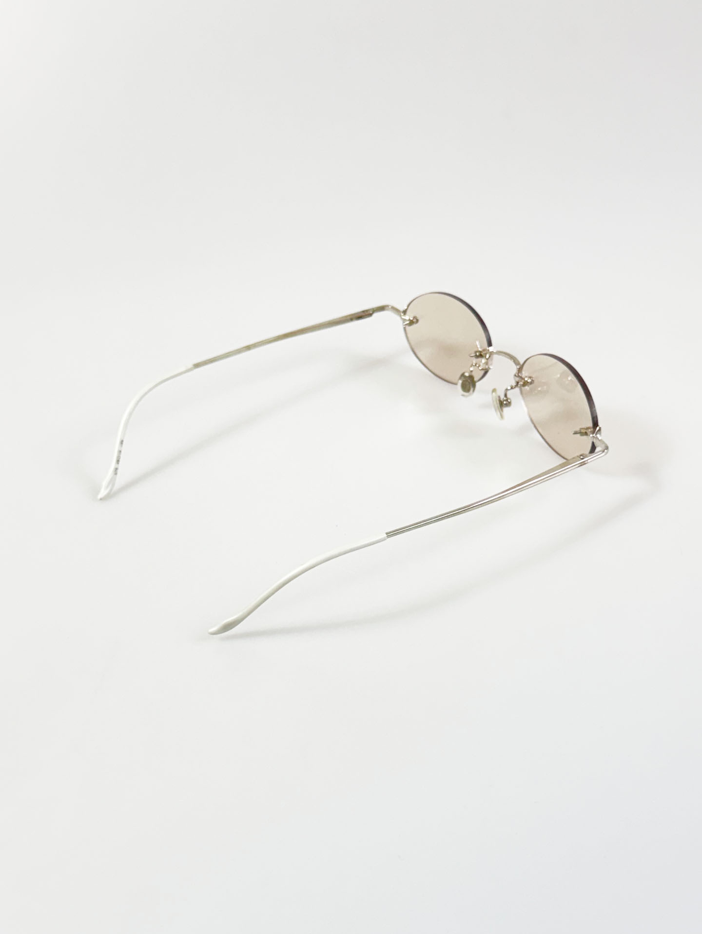 90's RUCHIANO Rimless Oval Metal Glasses