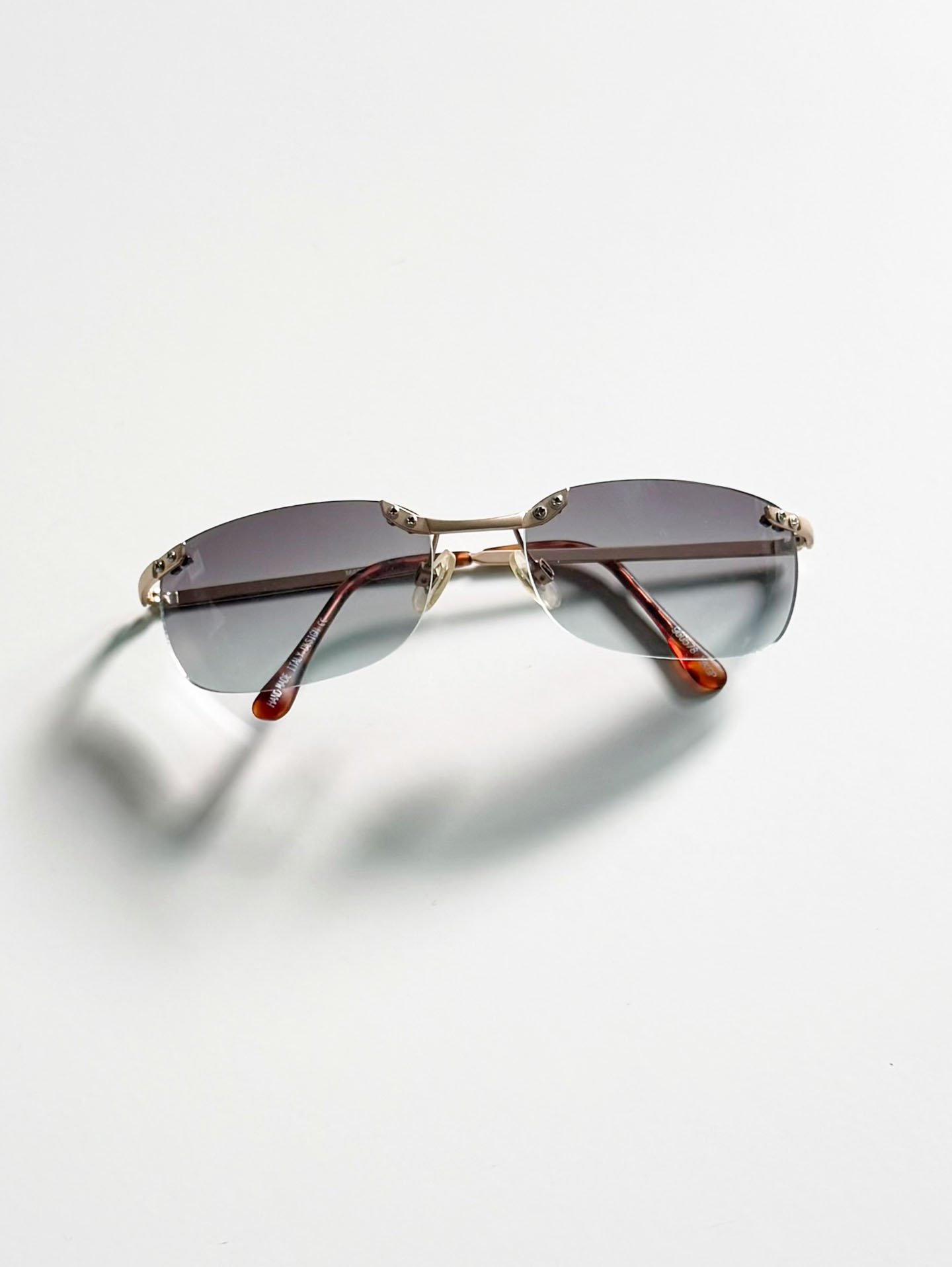 Gold Rimless Square Metal Sunglasses