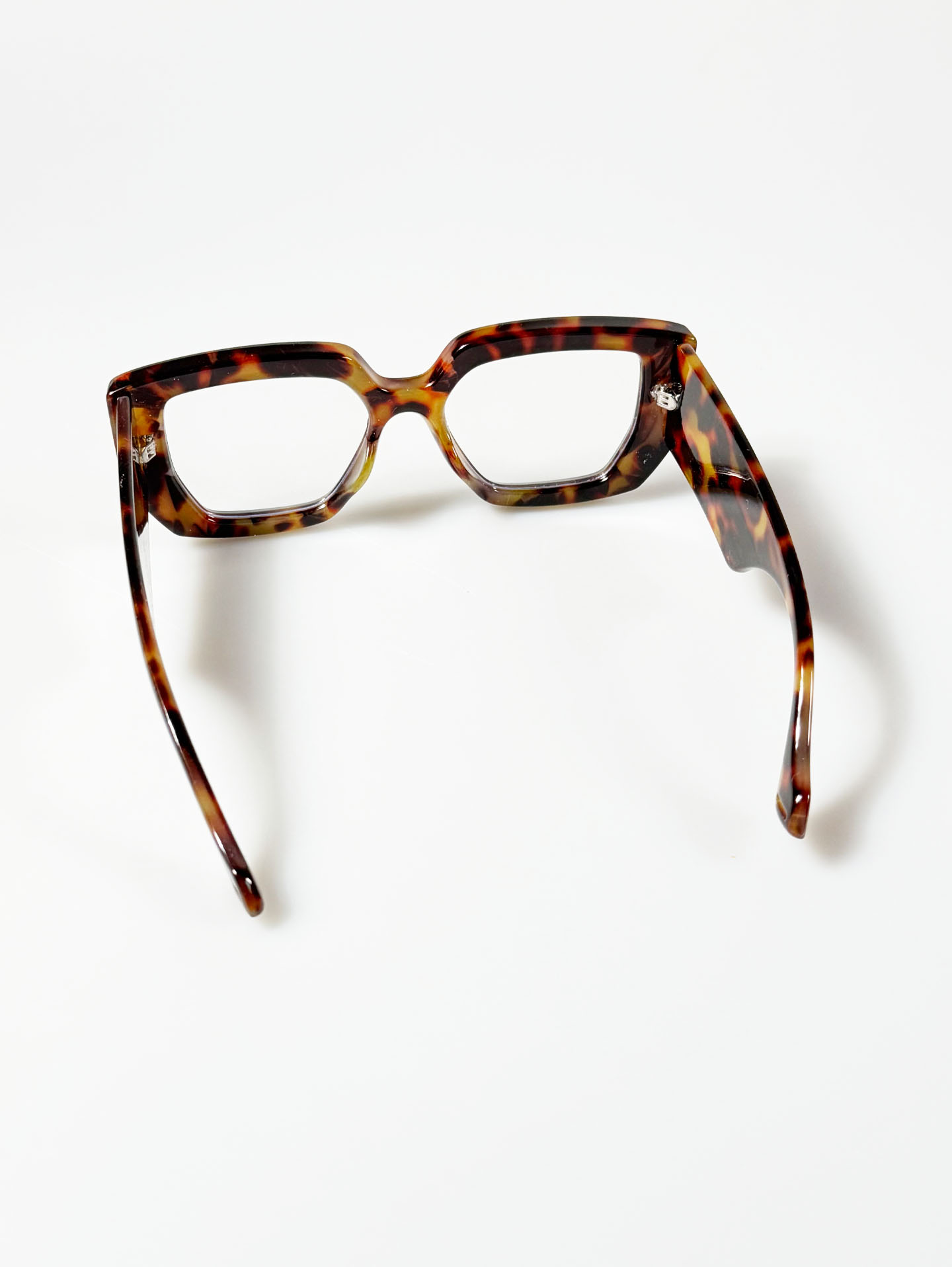Tortoiseshell Oversized Bold Square Clear Lens Sunglasses