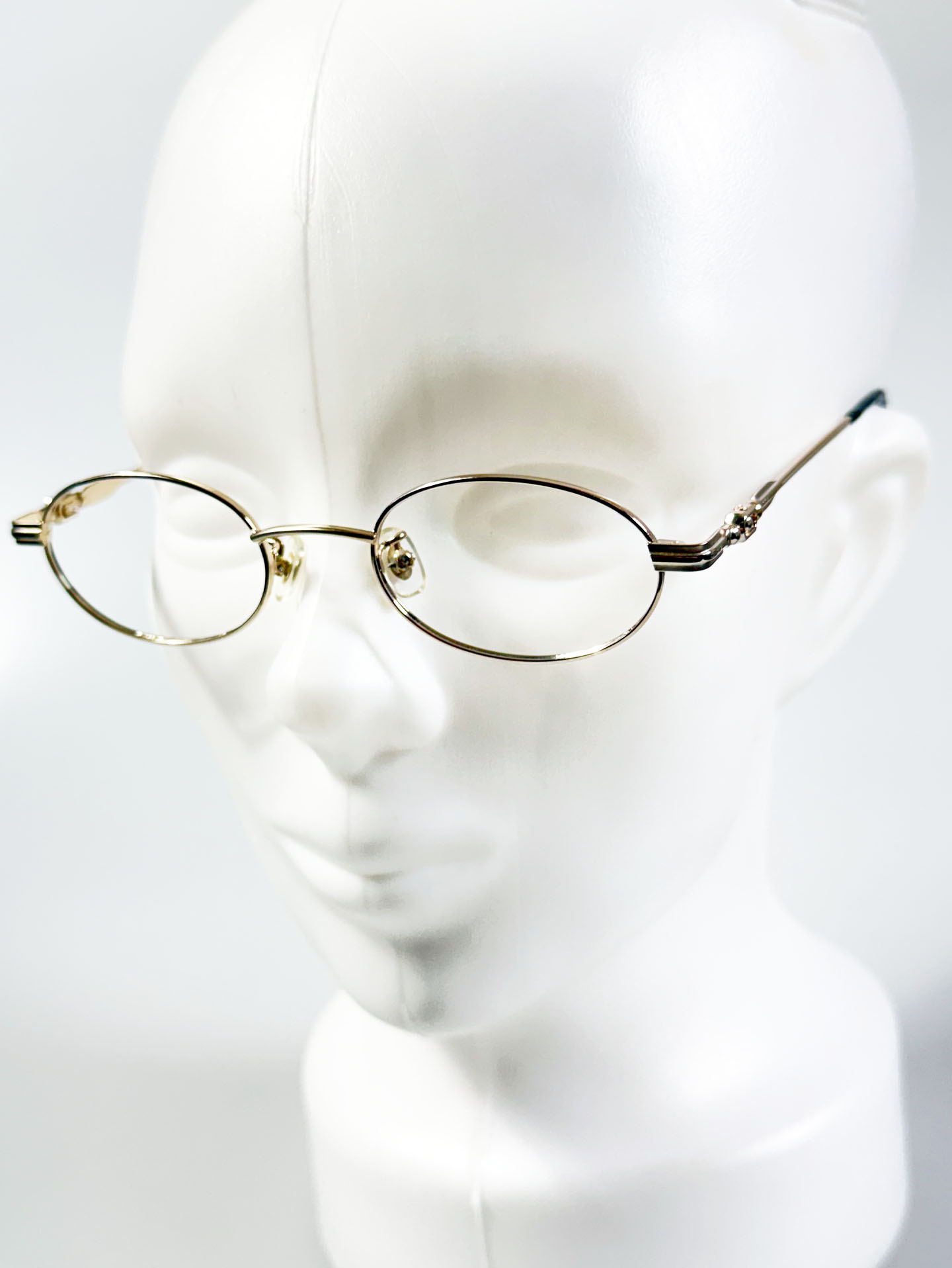 90's P.S.C. FASHION Gold Slim Oval Metal Frame Glasses