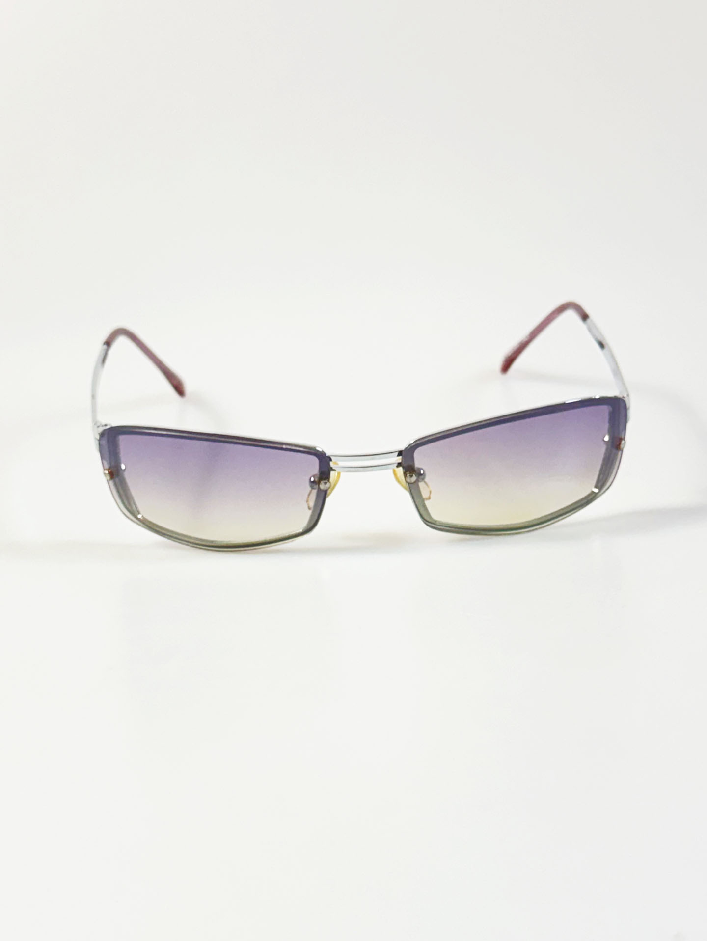 Rimless Square Metal Frame Tint Sunglasses