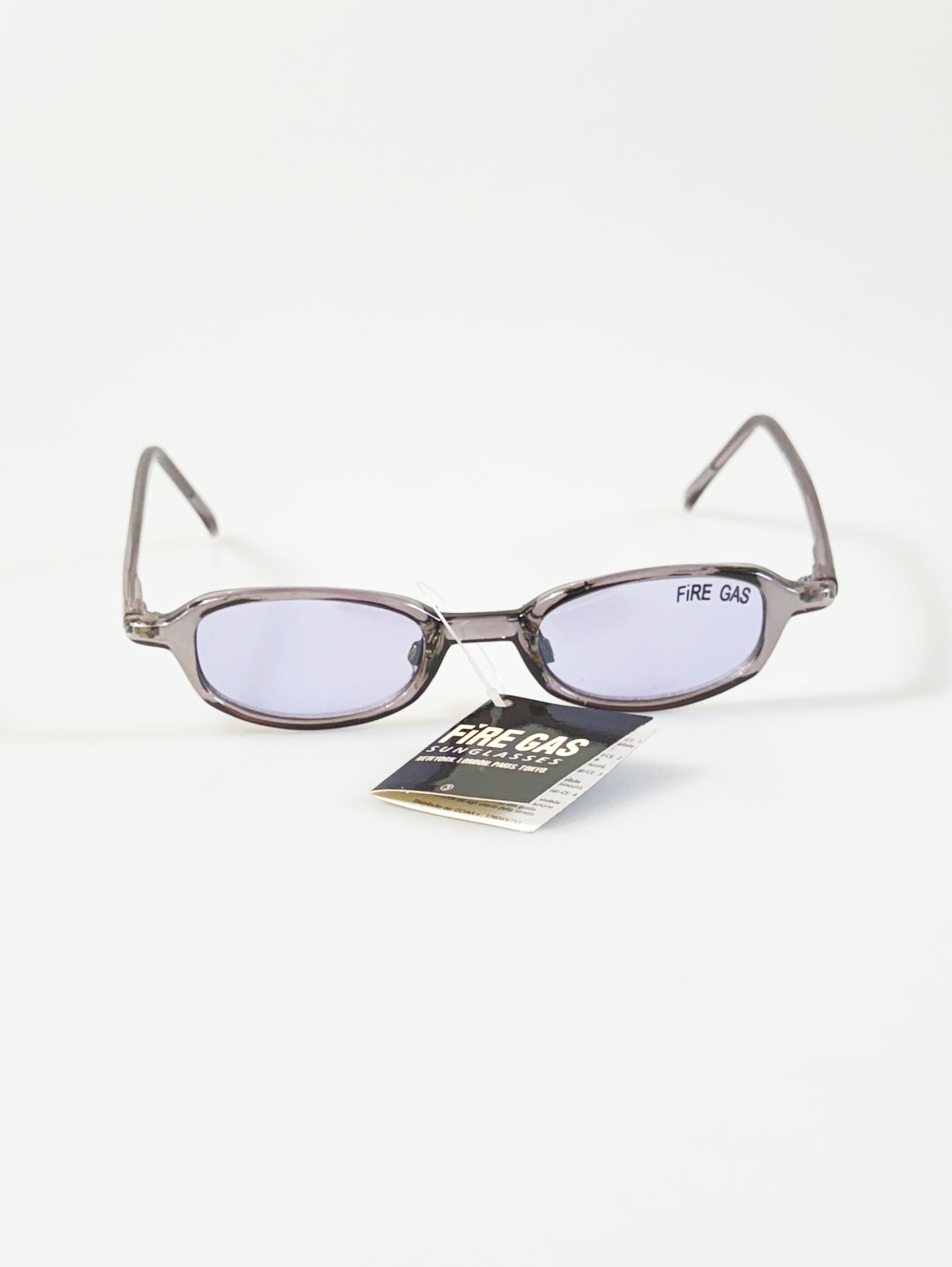 90's FIRE GAS Lavender Slim Oval Horn-Rim Tinted Sunglasses