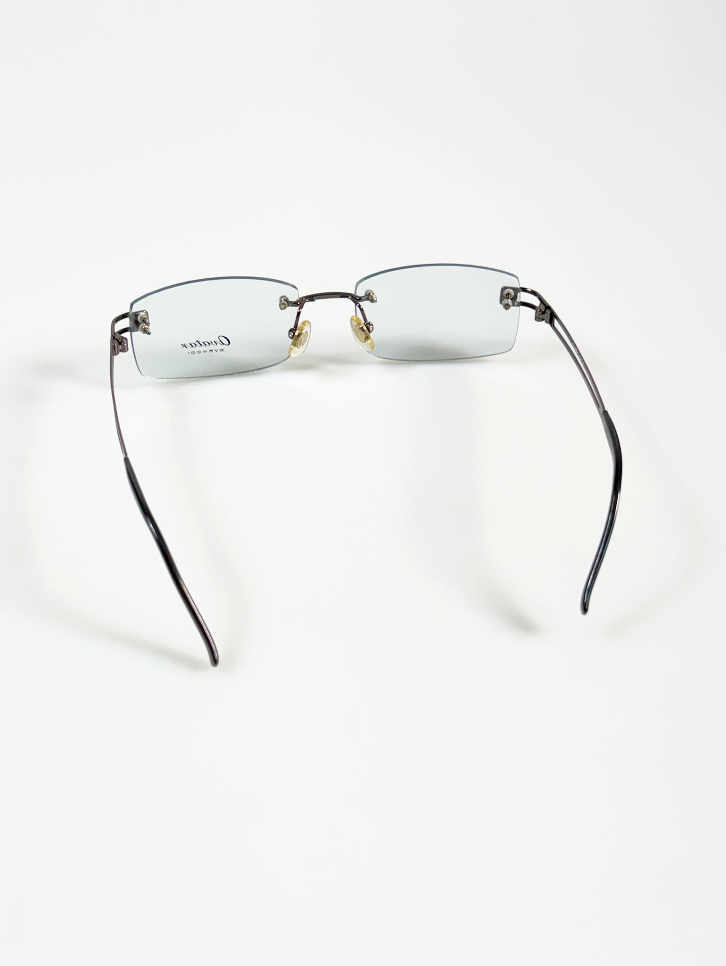 QUATAR Gunmetal Rimless Square Frame Glasses
