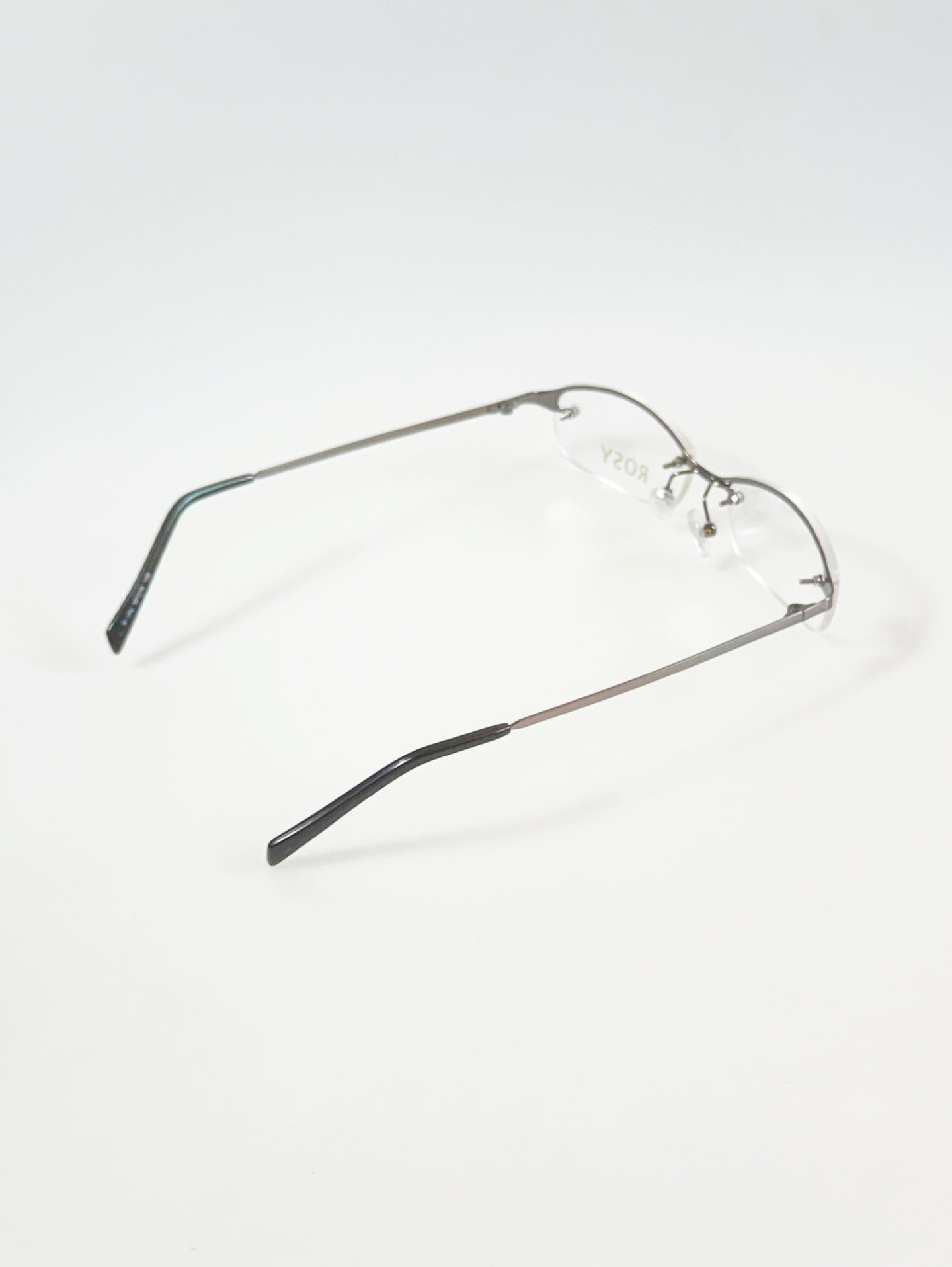 ROSY Dark Silver Square Rimless Metal Glasses