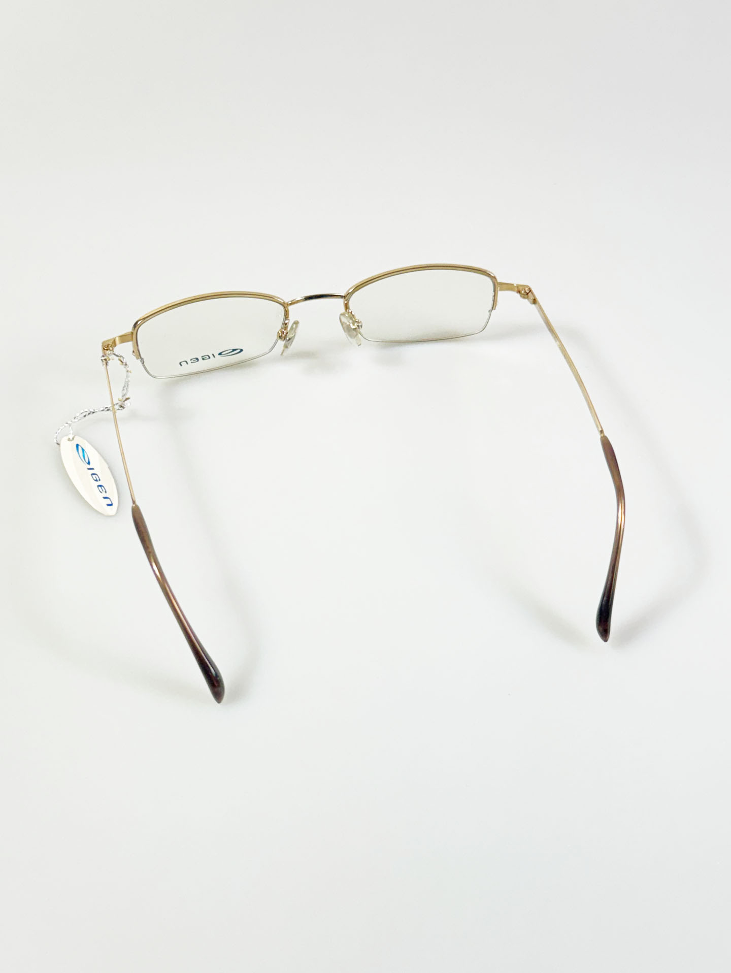 IGEN Gold Half-Rim Square Metal Frame Glasses