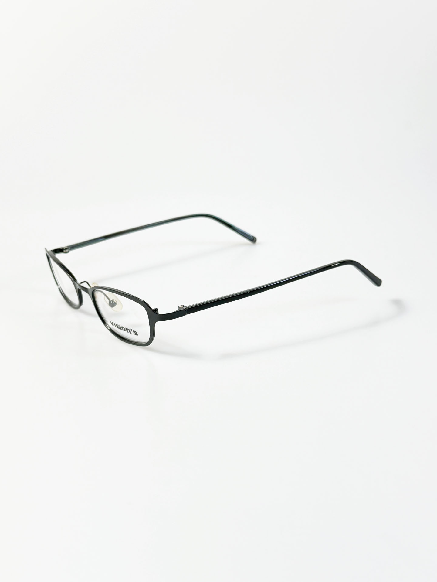 90's VISION'S Black Slim Square Metal Glasses