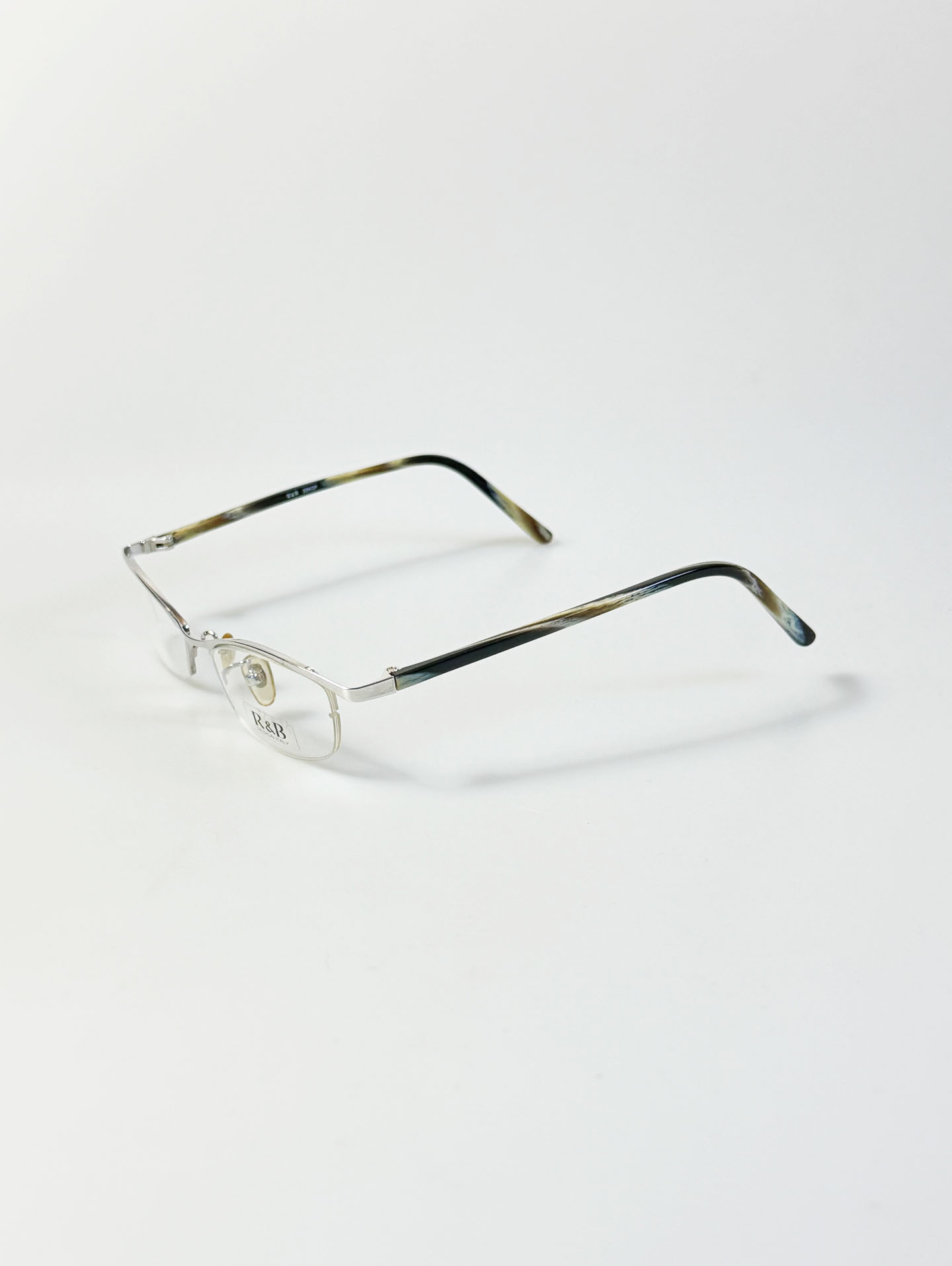 R&B Eyewear Silver Half-Rim Metal Frame Glasses