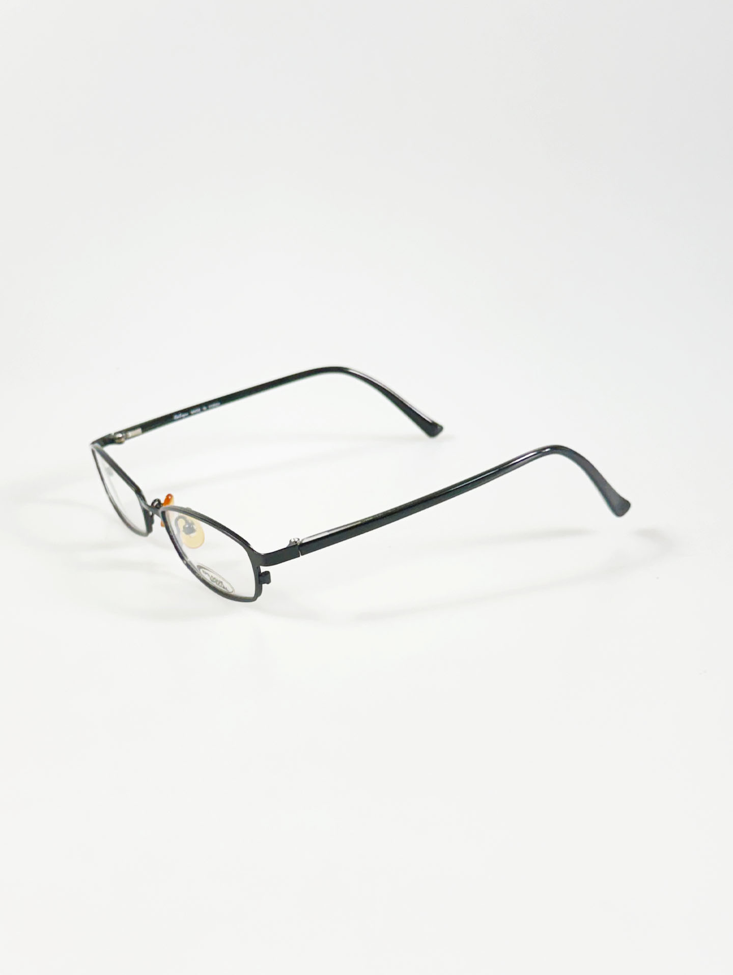 EPILOGUE Matte Black Slim Square Metal Glasses