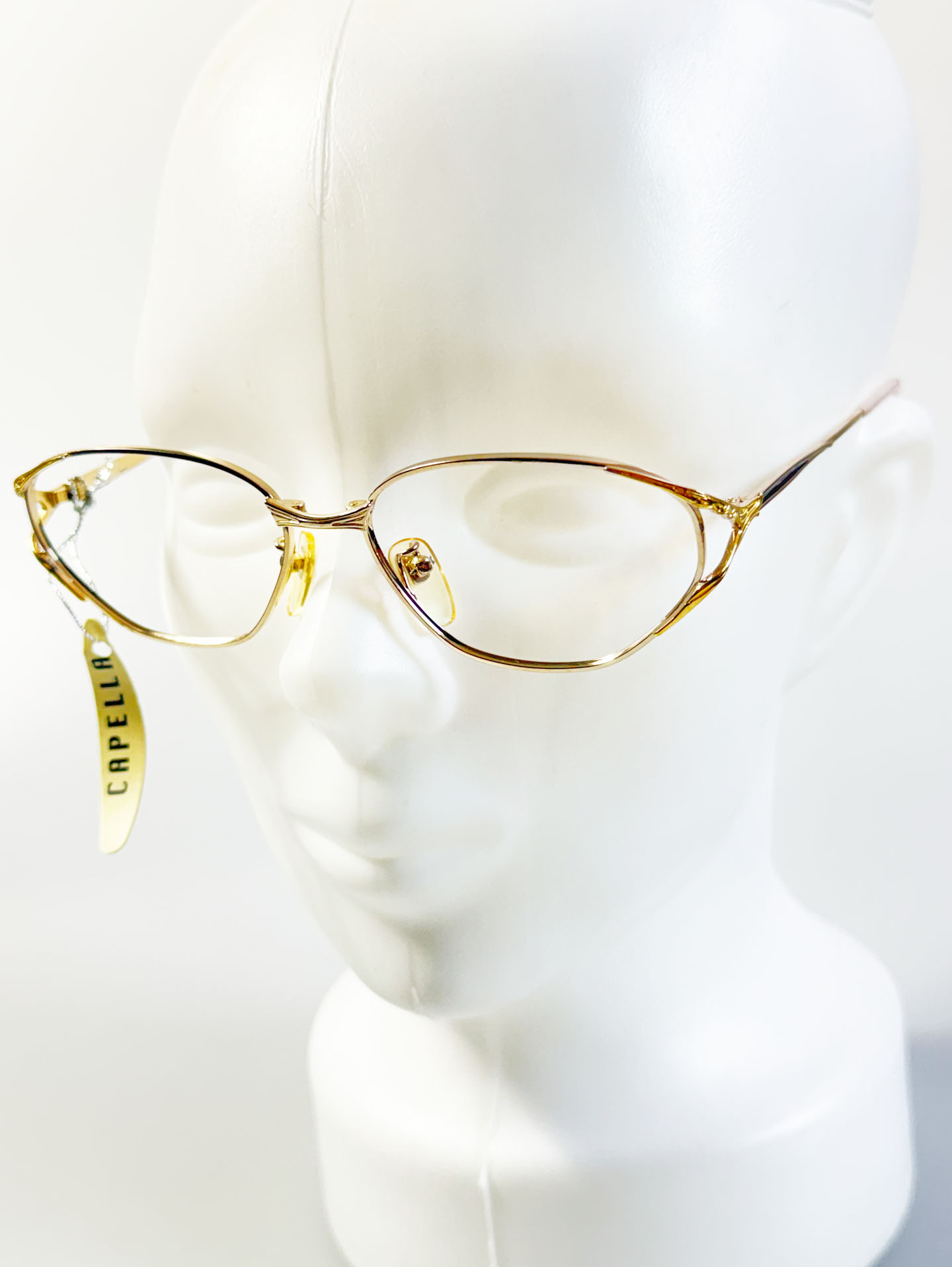 90's CAPELLA Gold Slim Oval Metal Frame Glasses