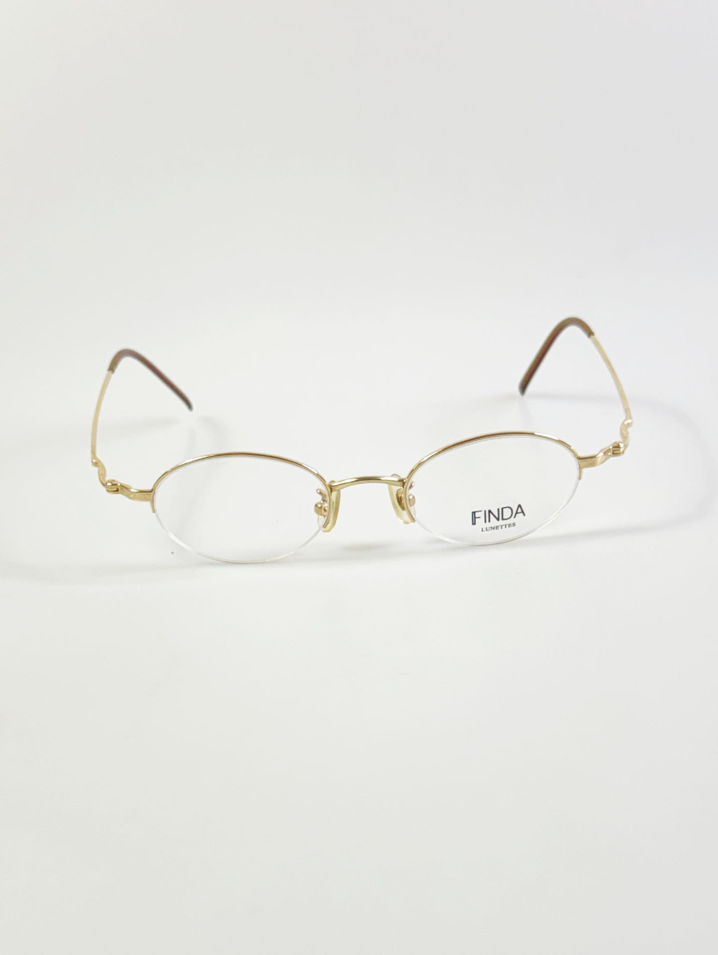 FINDA Gold Half-Rim Oval Metal Glasses