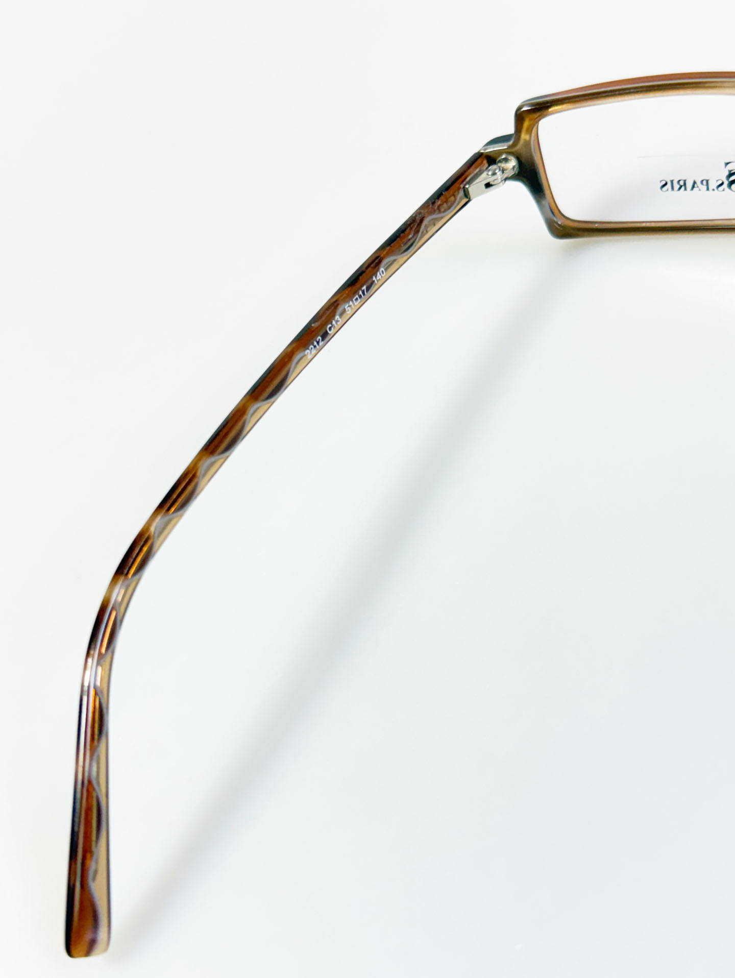 SS.PARIS Slim Square Brown Acetate Glasses
