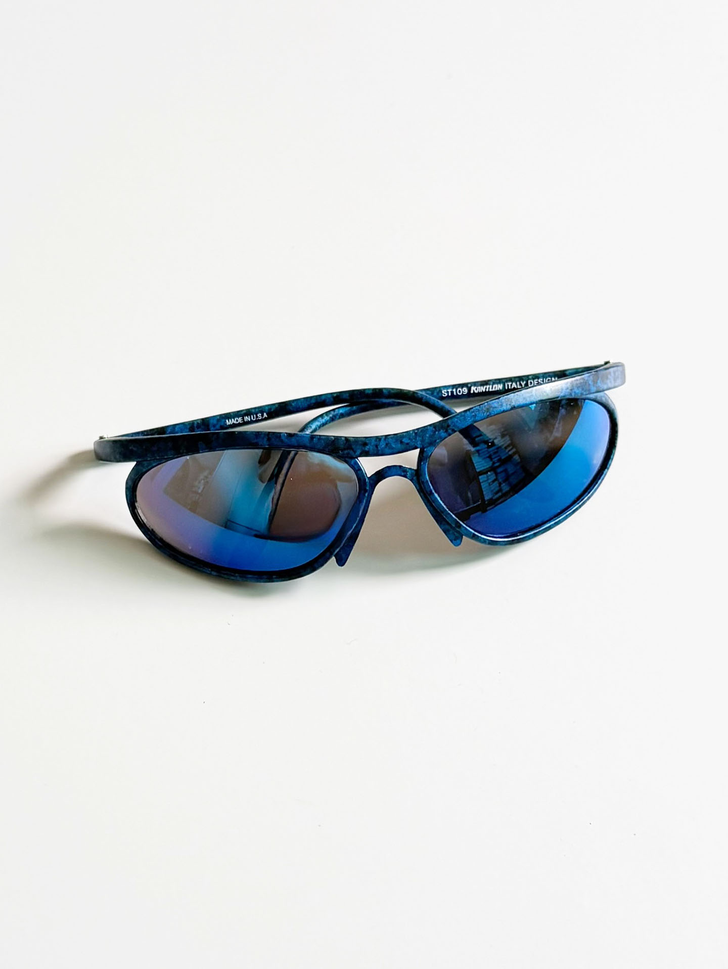 90’s KANTLON Blue Marble Wraparound Sunglasses