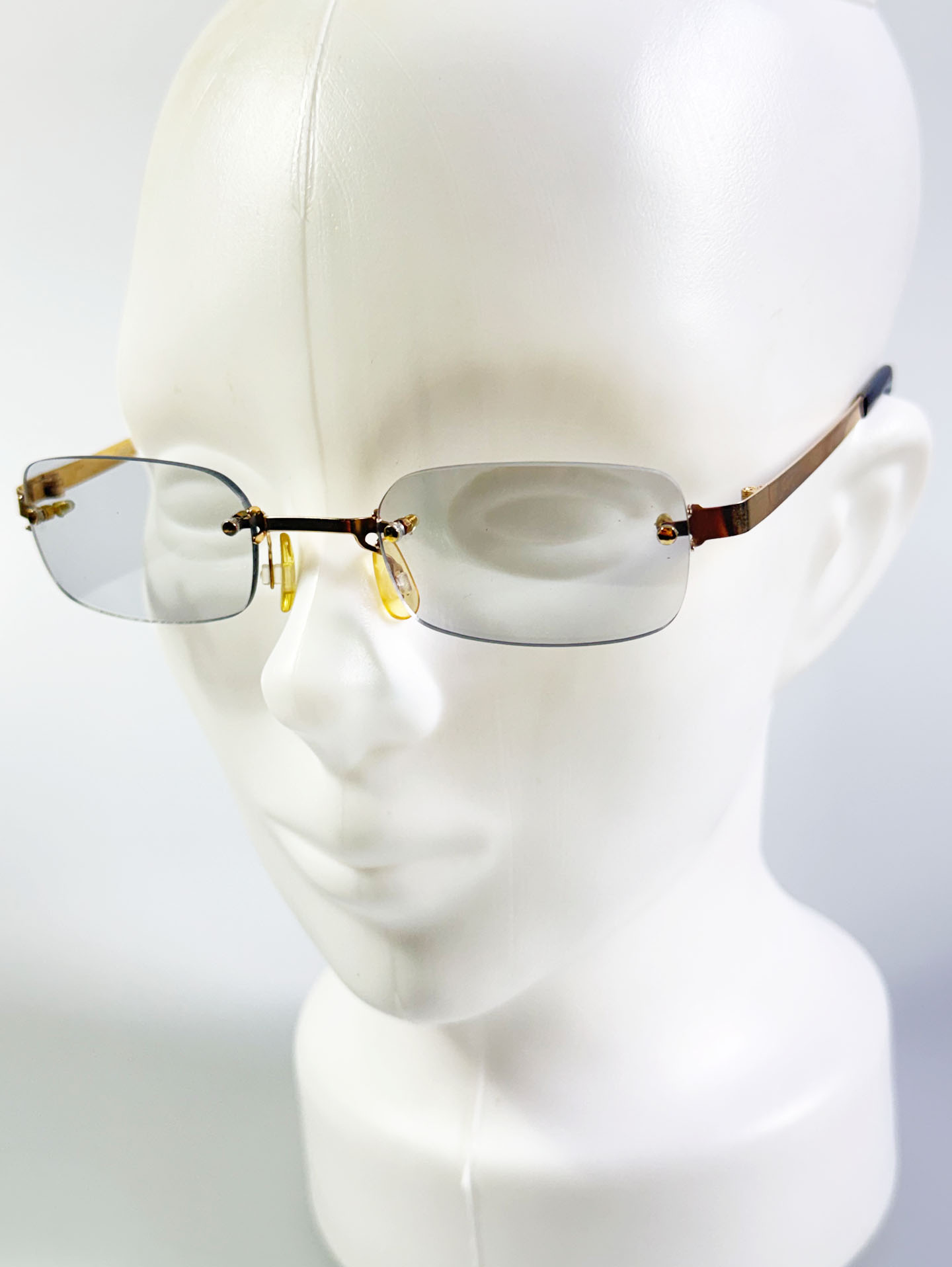 JEEP Gold Rimless Square Metal Glasses